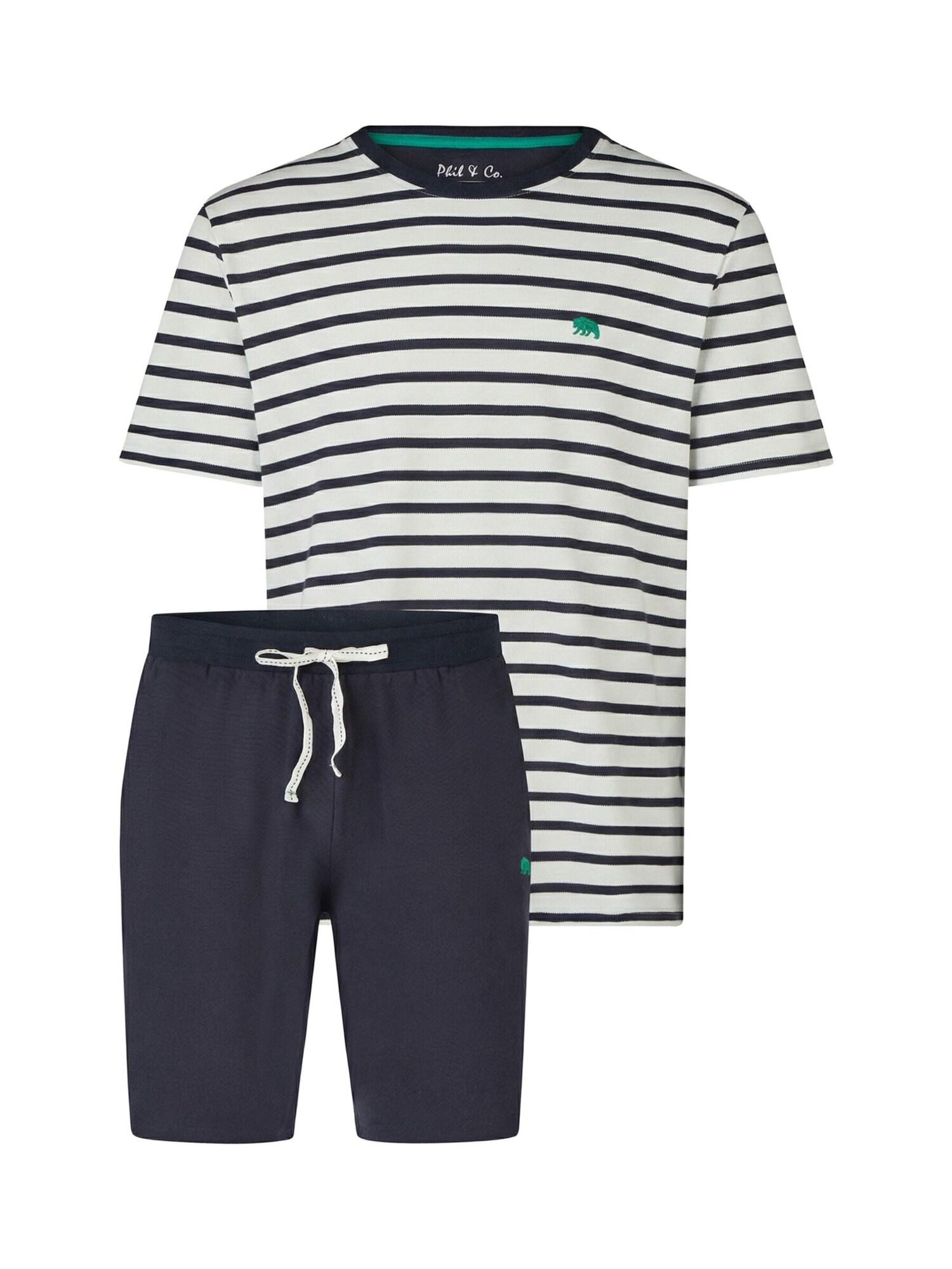 Phil & Co. Berlin Pyjama Kurz Phil & Co. Berlin Mens Shorty Set Cotton Pyjamas With Fashionable Print & Colour Gradient, Spring/Summer, Sxxl
