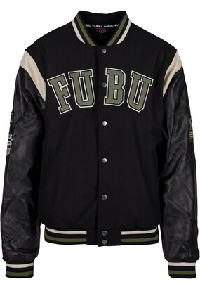 Fubu Tussenjas ‘College Varsity’ Olijfgroen / Bloedrood / Zwart / Offwhite