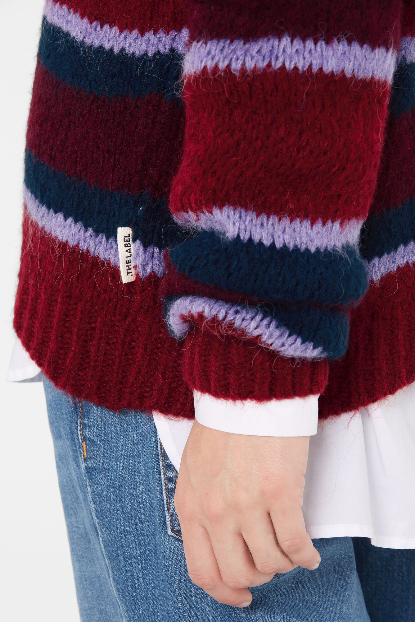 Thumbnail - SENSES.THE LABEL Leichter Strickpullover mit Streifenmuster