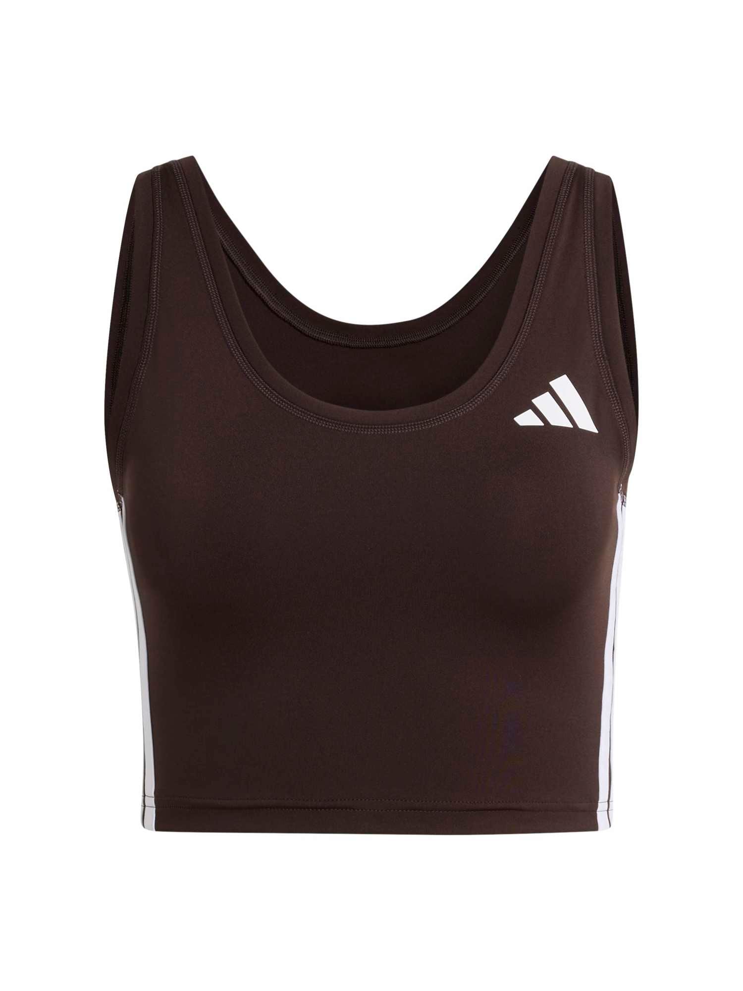 ADIDAS PERFORMANCE Sport top  maro închis / alb