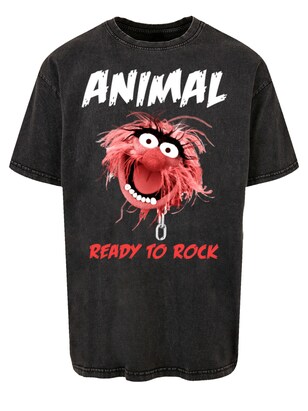 F4NT4STIC Shirt ‘Disney Muppets Ready To Rock’ Gemengde kleuren / Zwart