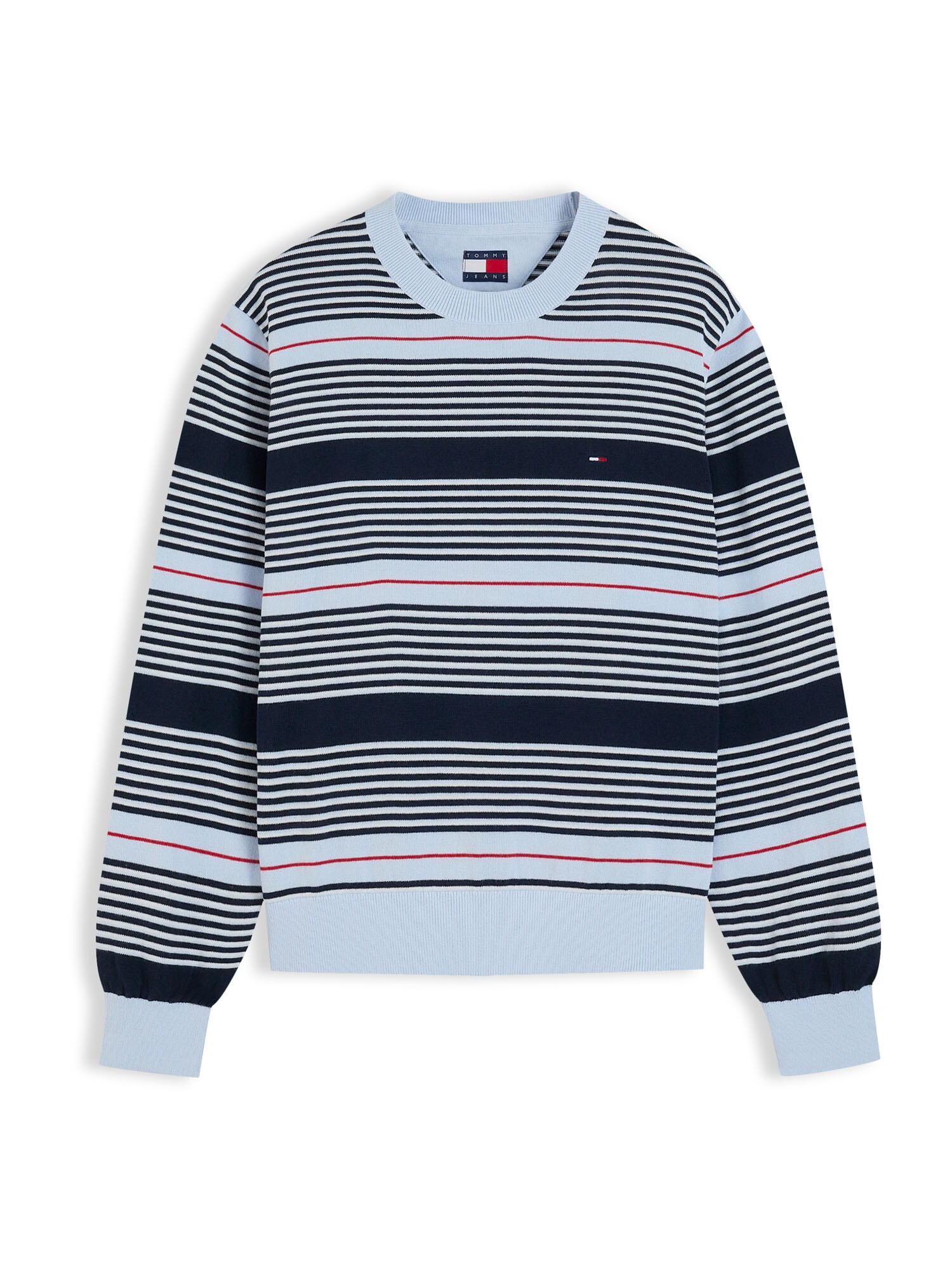 Tommy Jeans Pulover ESSENTIAL bleumarin / albastru pastel / sângeriu / alb