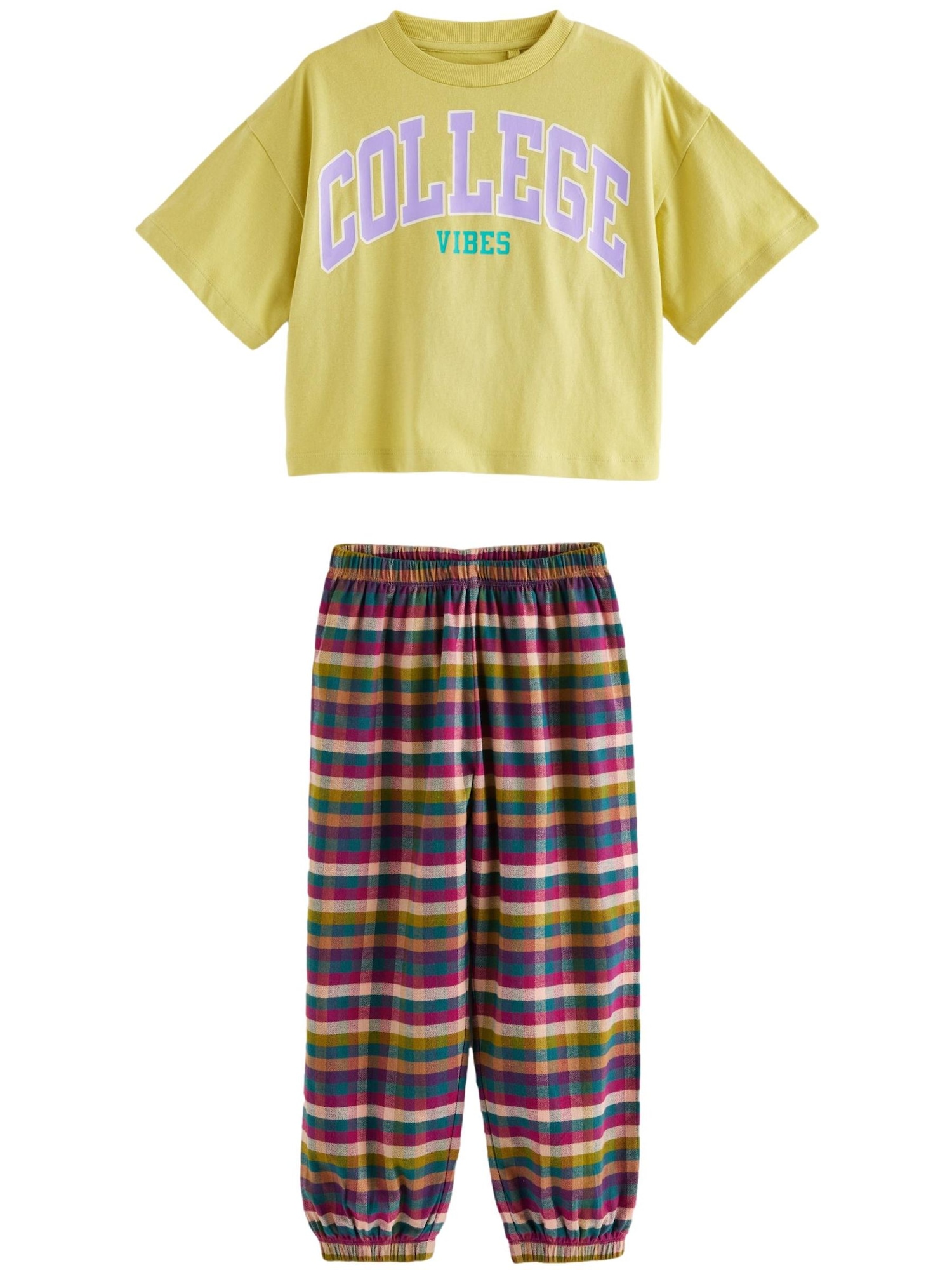 Next Pijamale  verde petrol / verde stuf / lila / roz închis