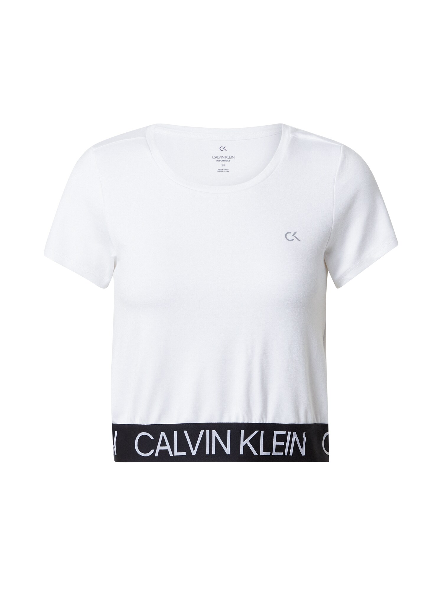 Calvin Klein Performance Sportiniai marškinėliai  juoda / pilka / balkšva