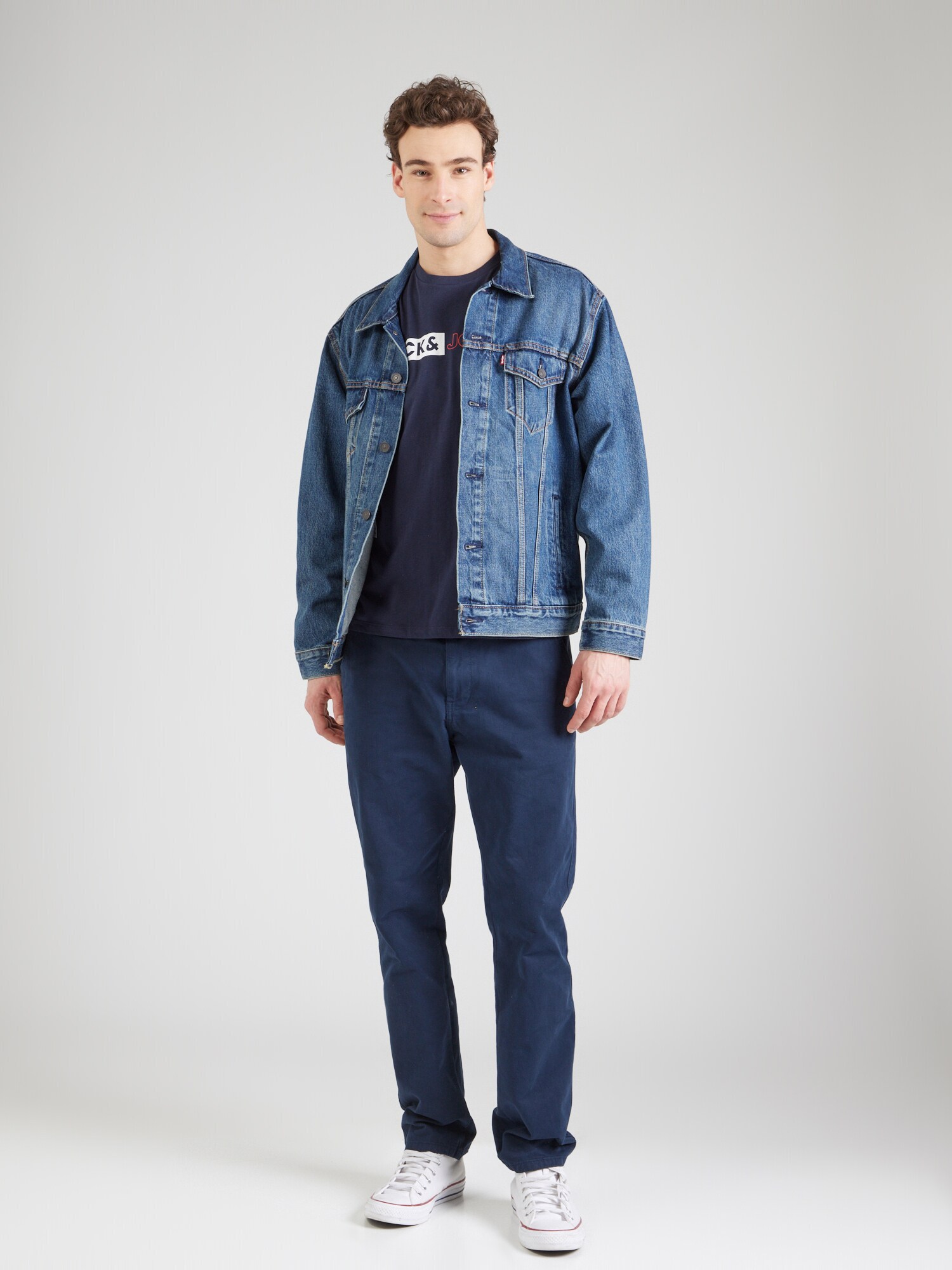 JACK & JONES Tričko námornícka modrá / tmavočervená / biela (obrázok 4)