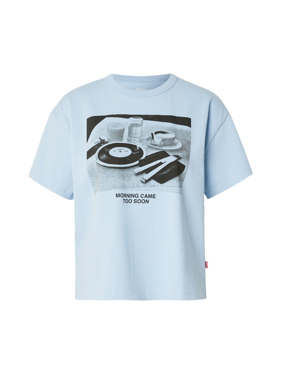 T-shirt 'VINTAGE' ljusblå / ljusgrå / svart