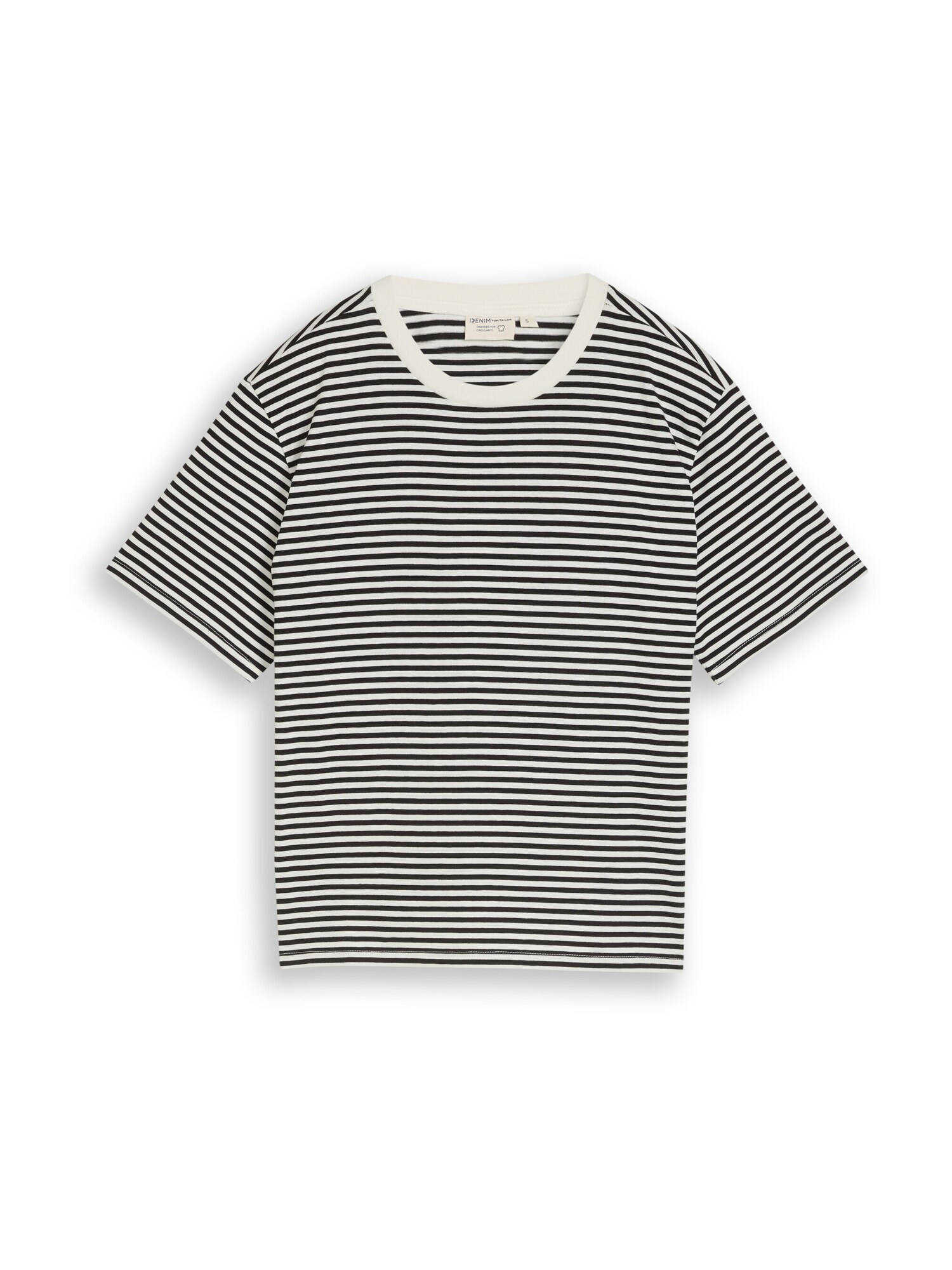 TOM TAILOR DENIM Tričko  čierna / biela