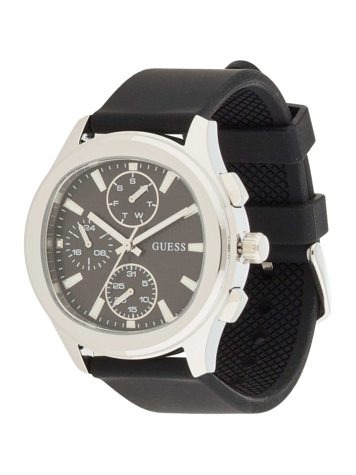 GUESS Ceas analogic  negru / argintiu