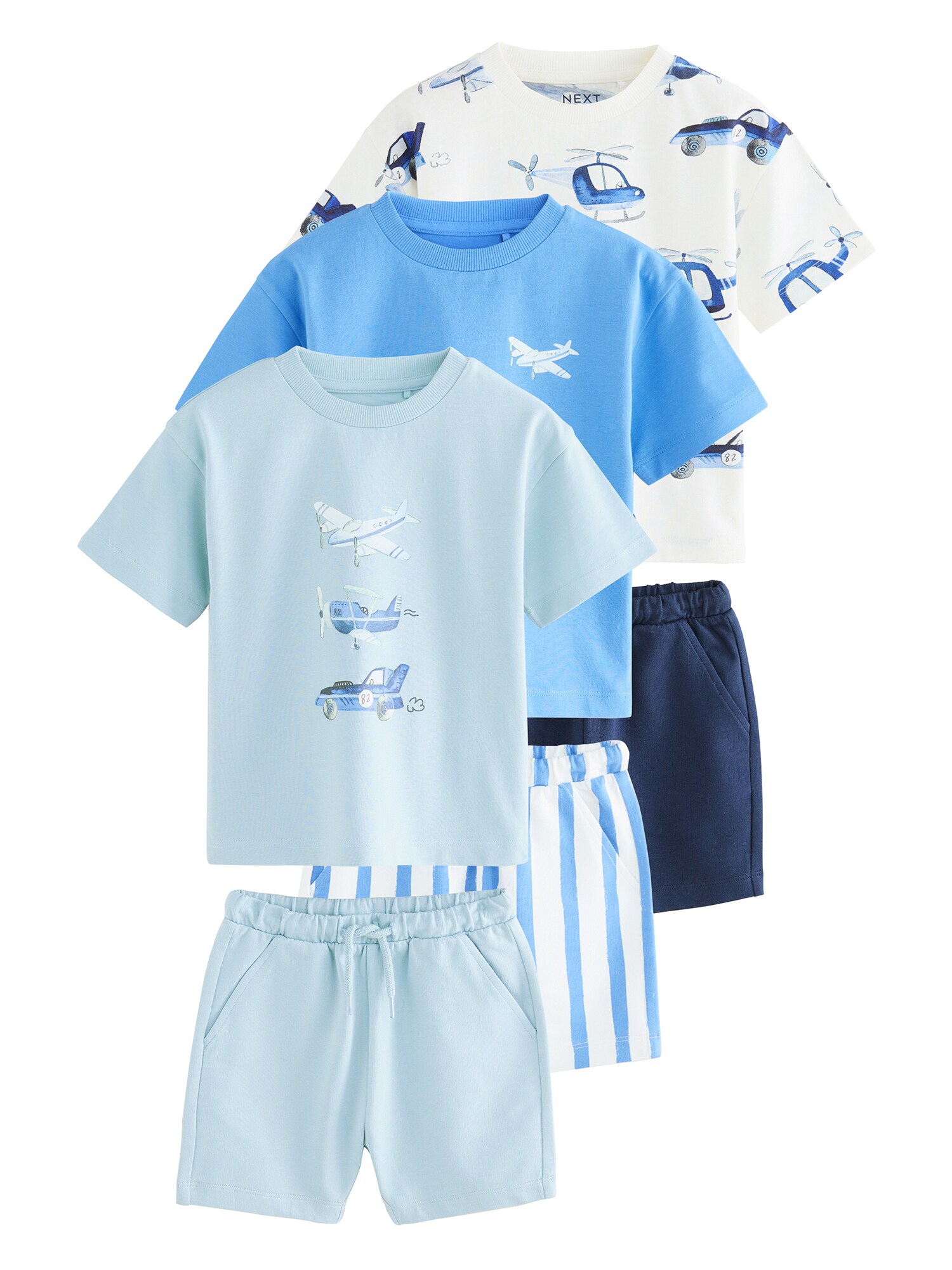 Next Set  albastru / bleumarin / albastru deschis / alb