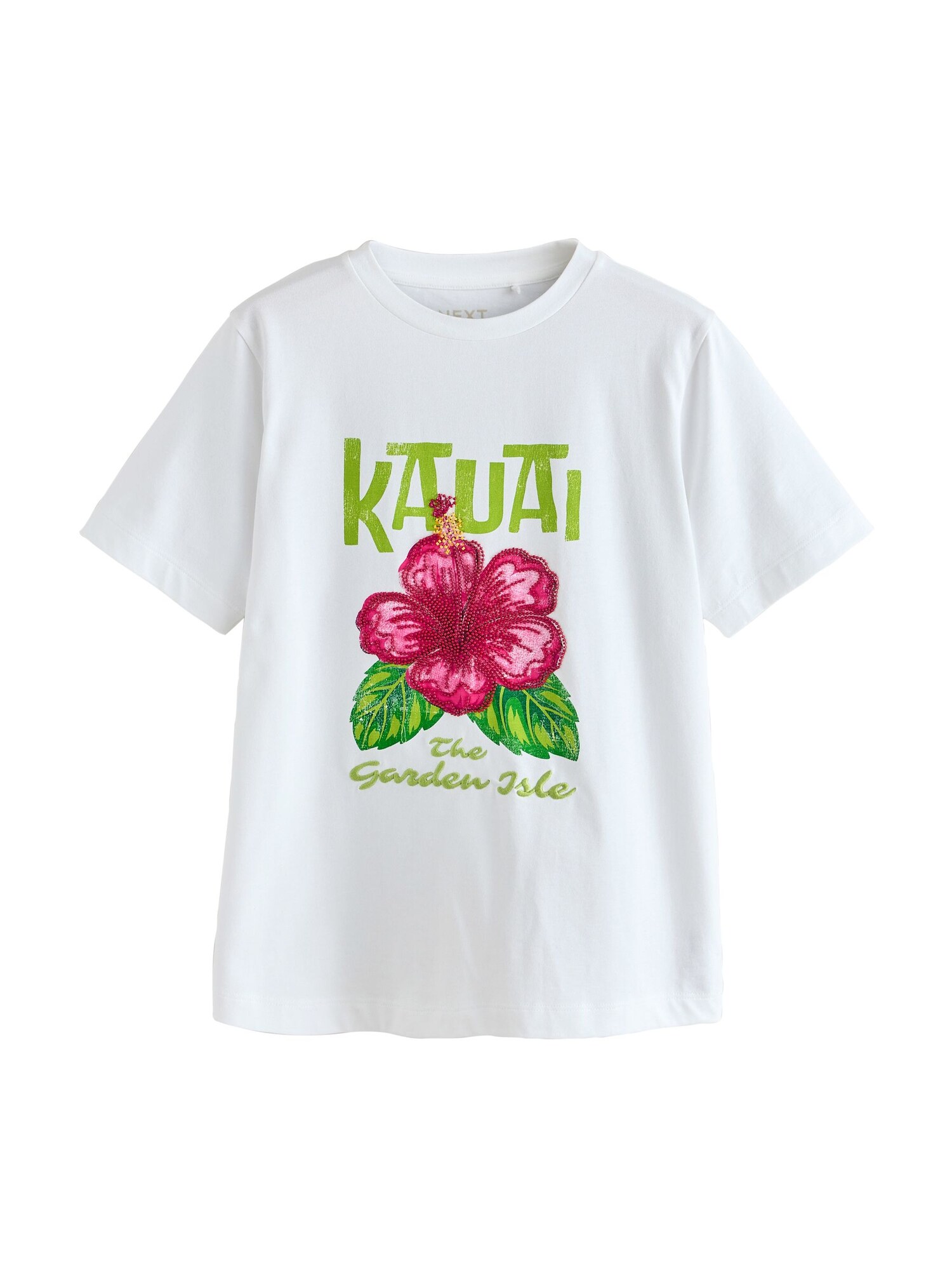 Next Tricou verde / verde închis / roz / alb