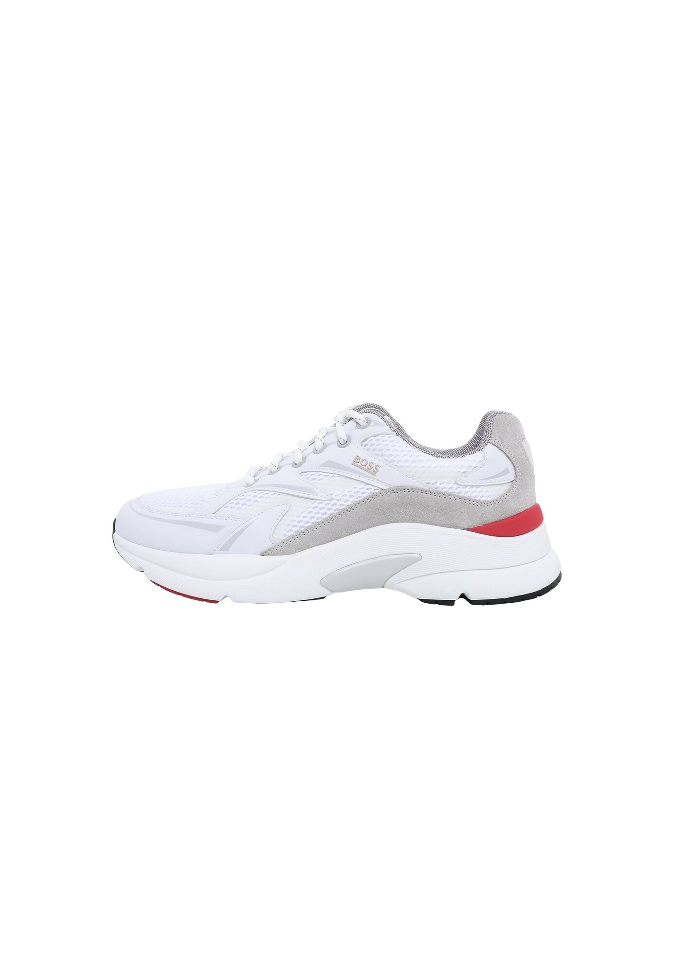 Låg sneaker 'Ardical' ljusgrå / röd