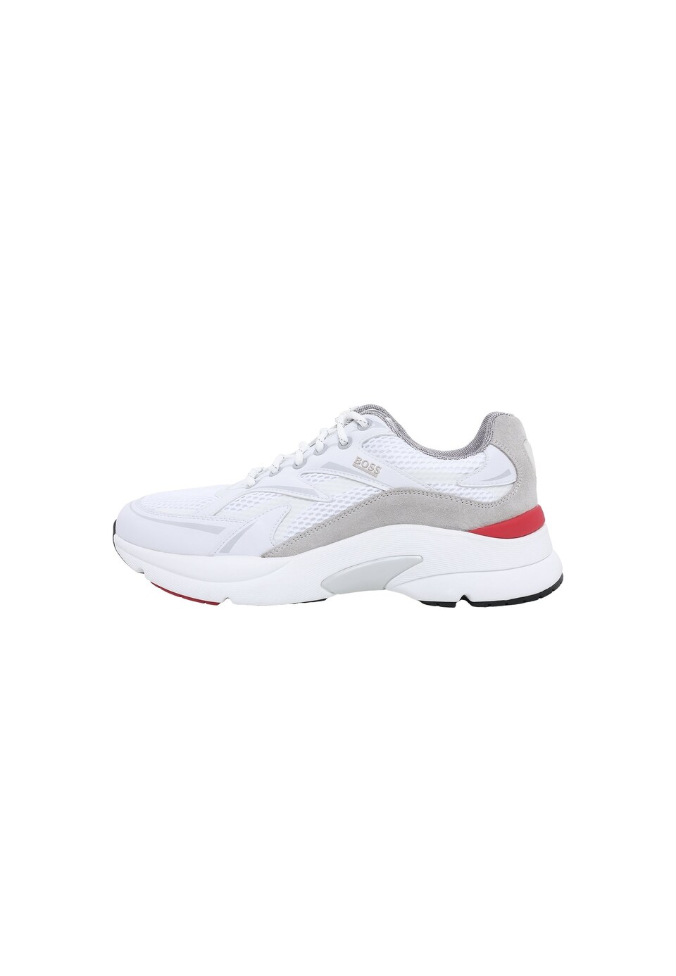 Låg sneaker 'Ardical' ljusgrå / röd