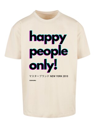 F4NT4STIC Shirt ‘Happy people only New York’ Sand / Zwart