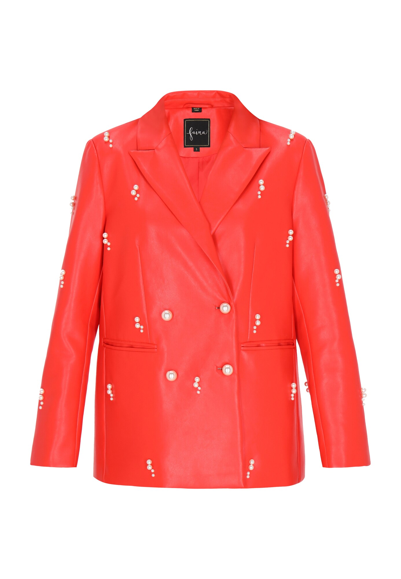 faina Blazer  rojo vivo / blanco perla