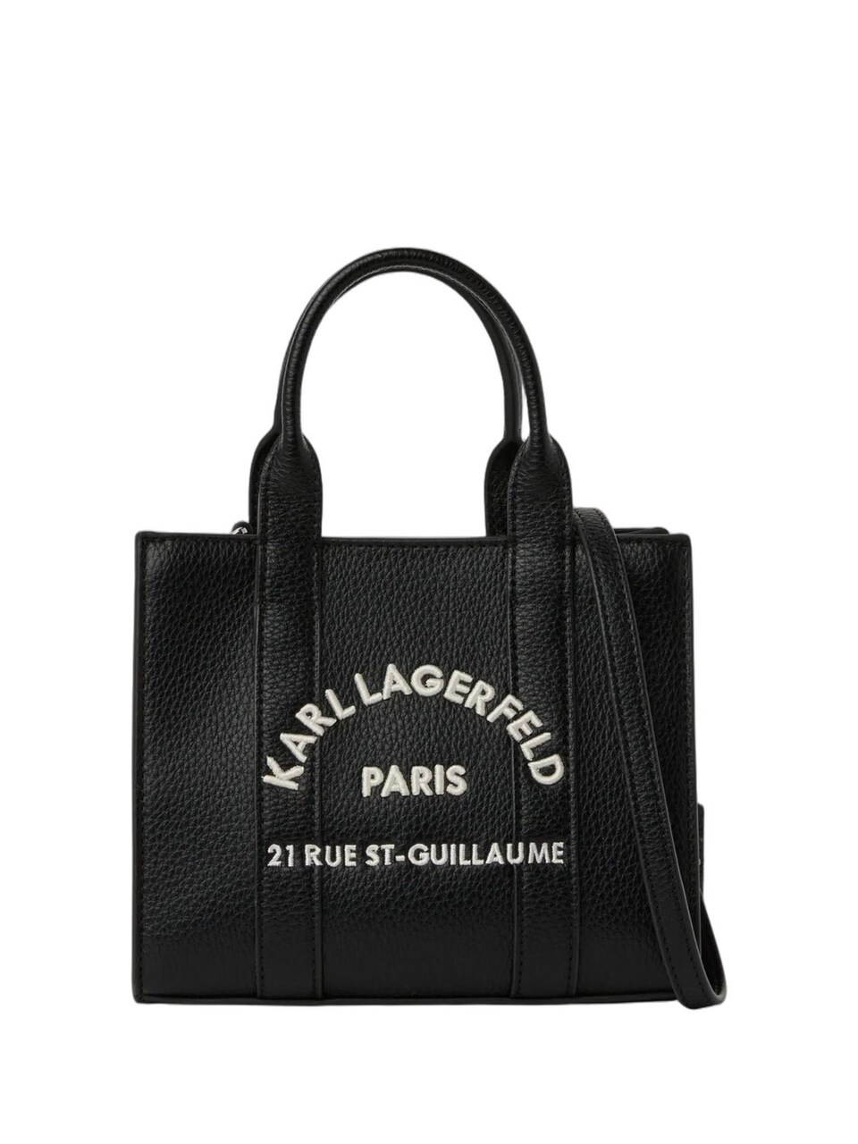 Shoppingväska 'Karl Lagerfeld Cabas Carré Mini Grainé Blanc & Noir'
