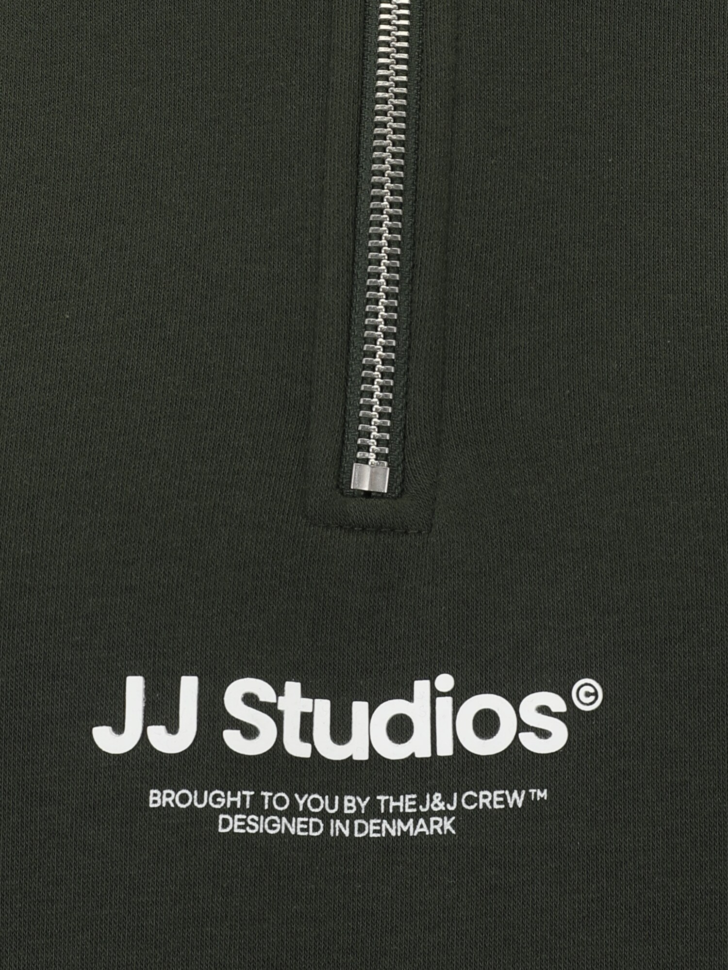 Jack & Jones Plus Mikina 'JJESOHO' tmavozelená / biela (obrázok 3)