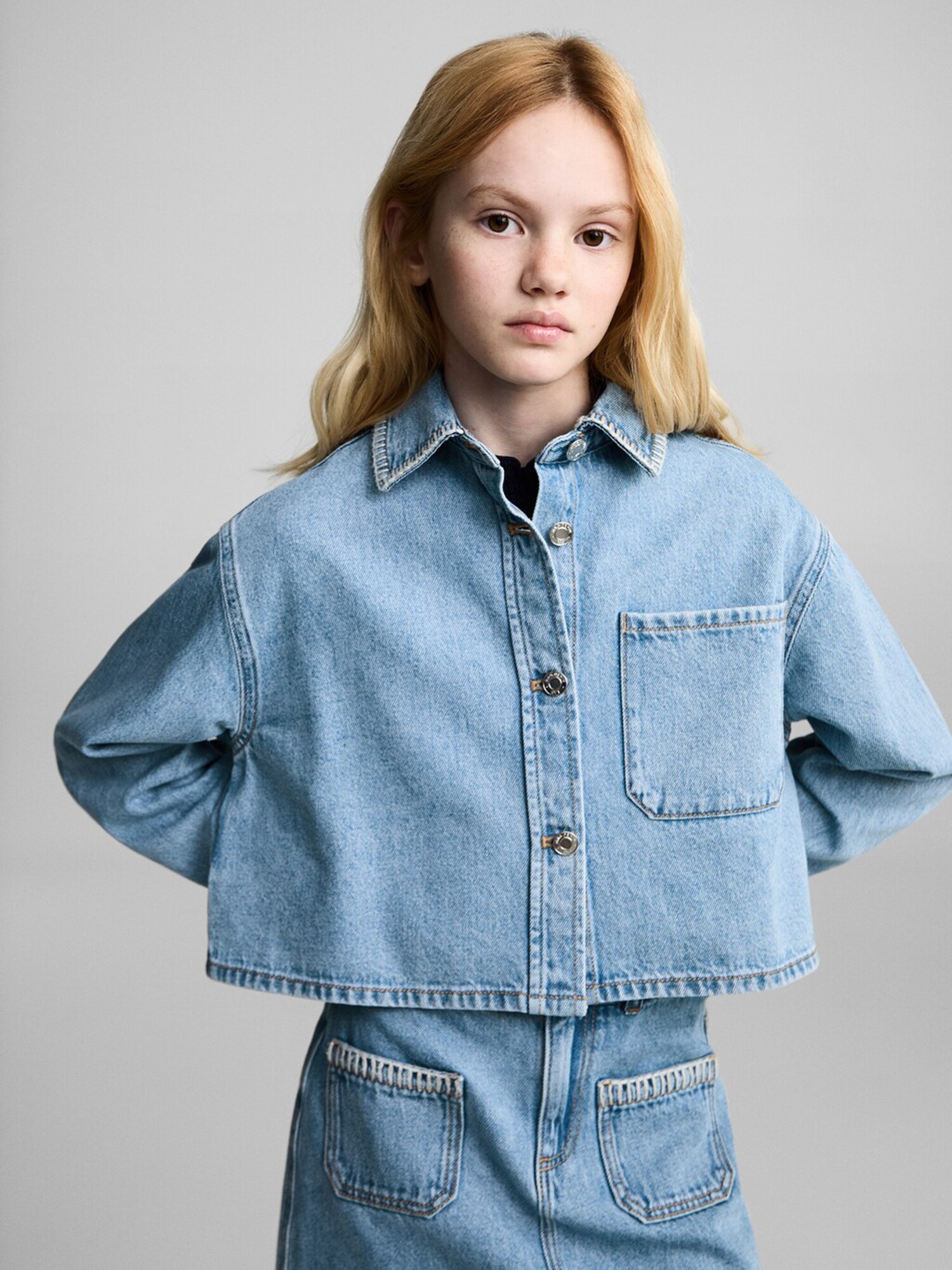 MANGO KIDS Átmeneti dzseki 'Bruna'  világoskék termék 2. képe