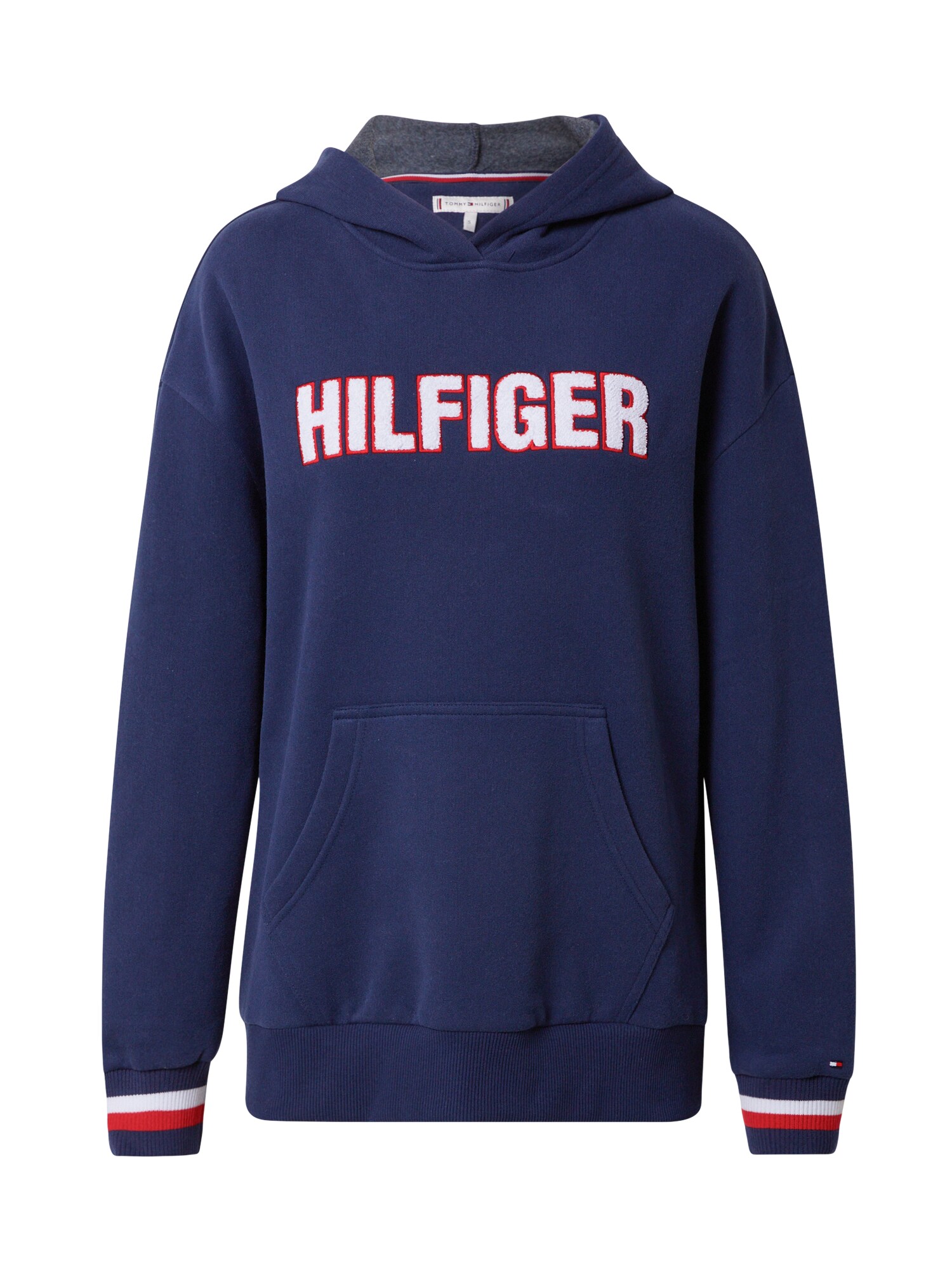 TOMMY HILFIGER Megztinis be užsegimo  tamsiai mėlyna / balta