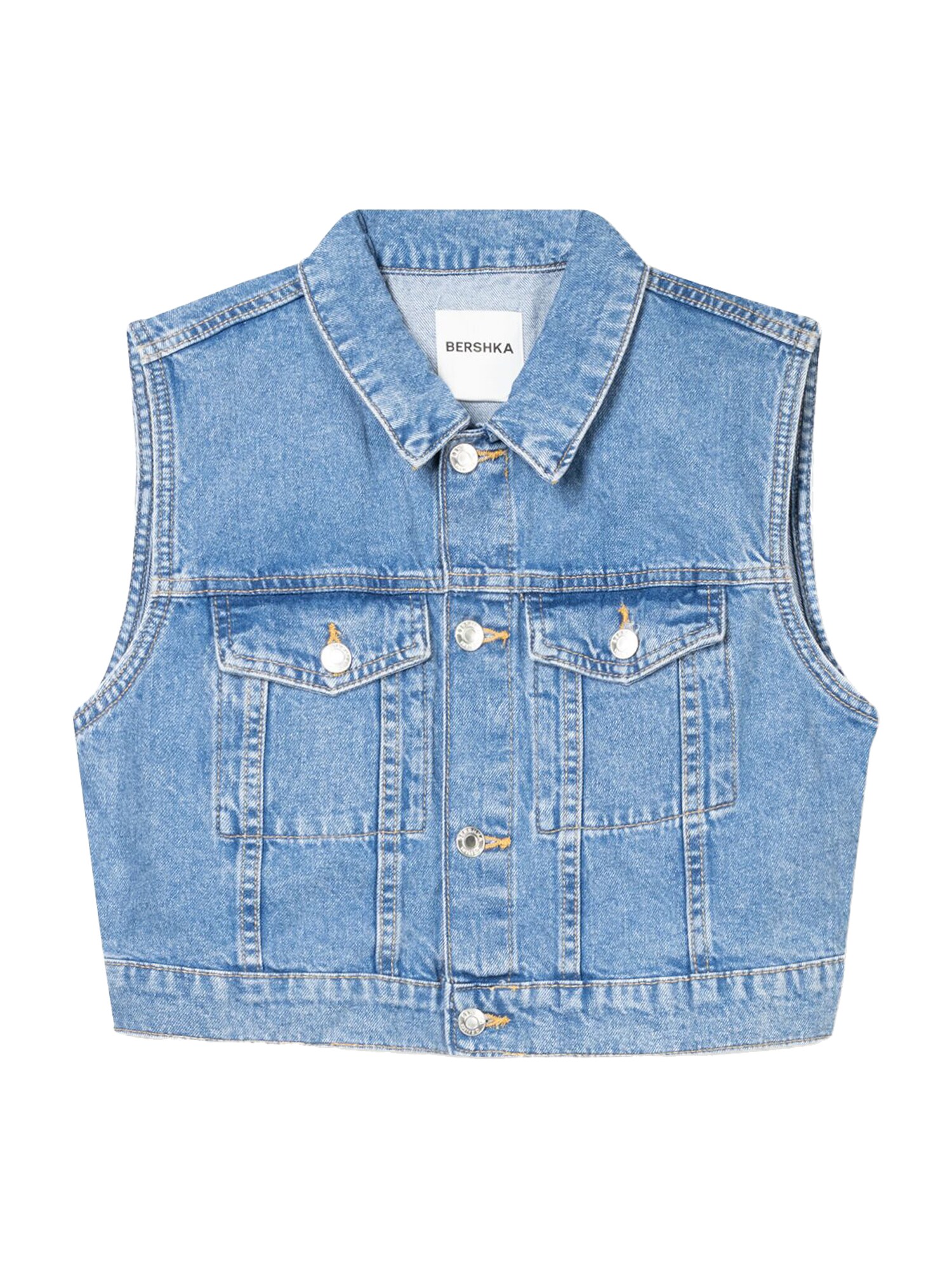 Bershka Vesta  modrá denim