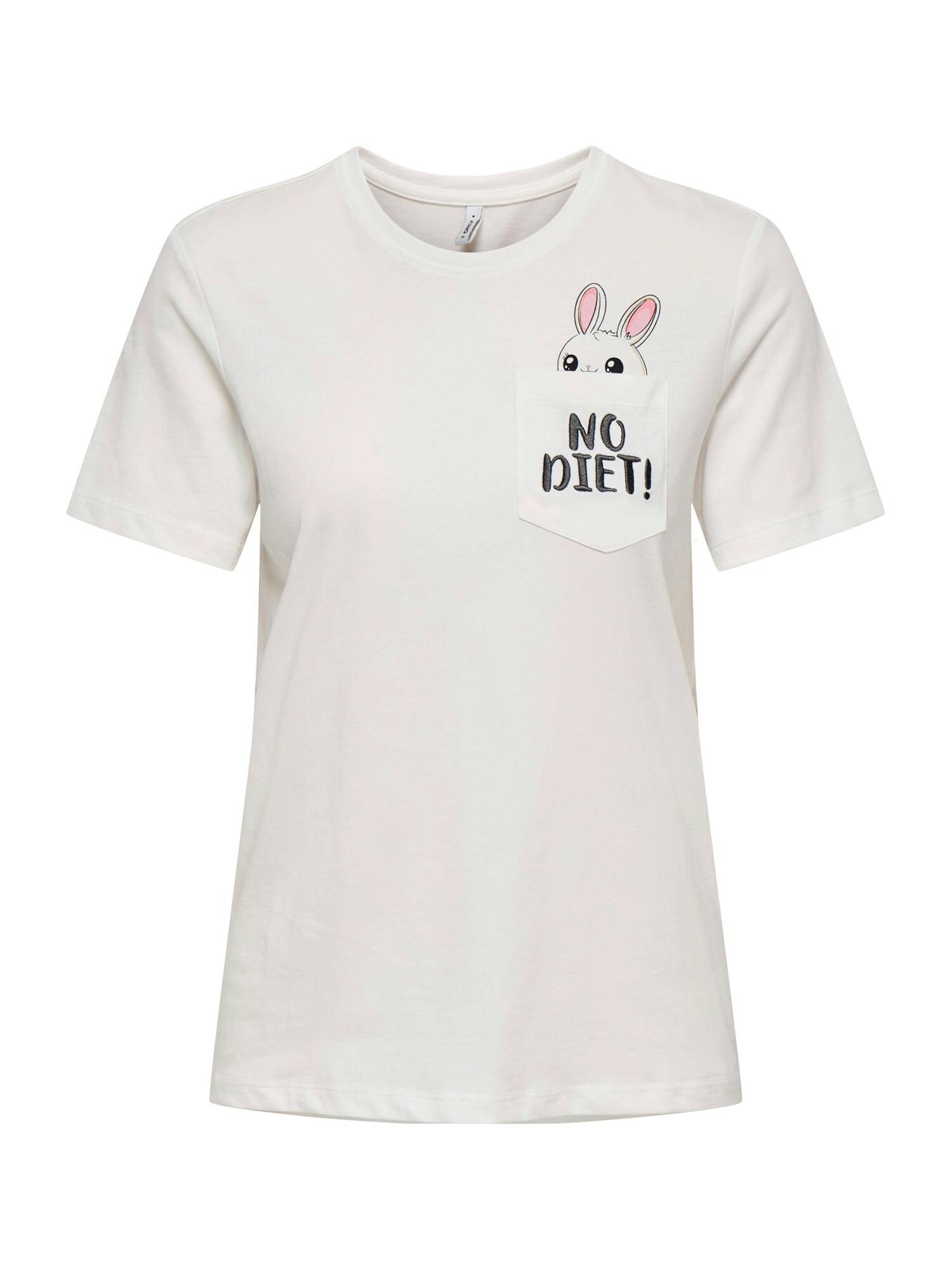 ONLY Tricou ONLPOLLY  roz / negru / alb