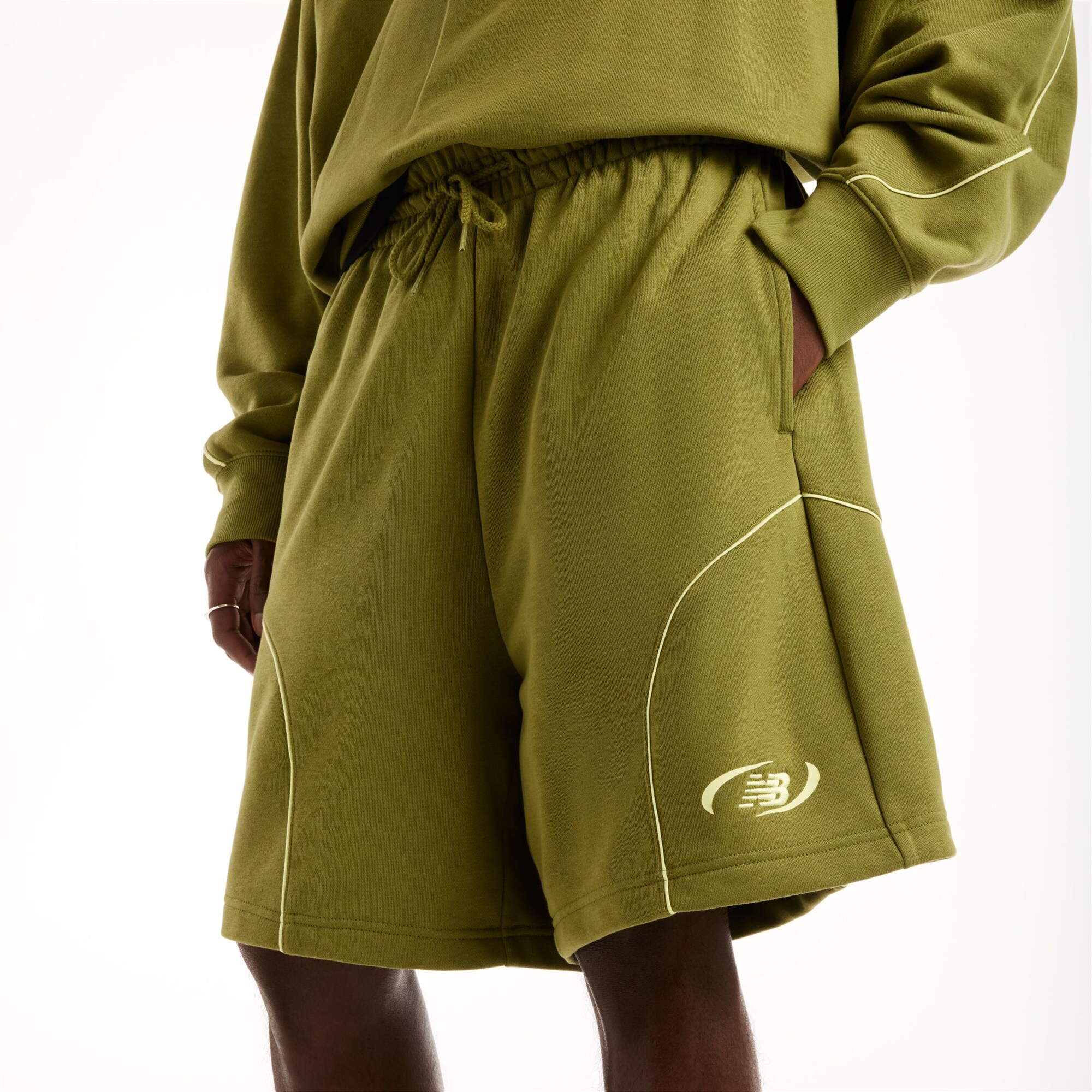 New balance Pantalón 'Trackside' oliva / blanco – imagen 3