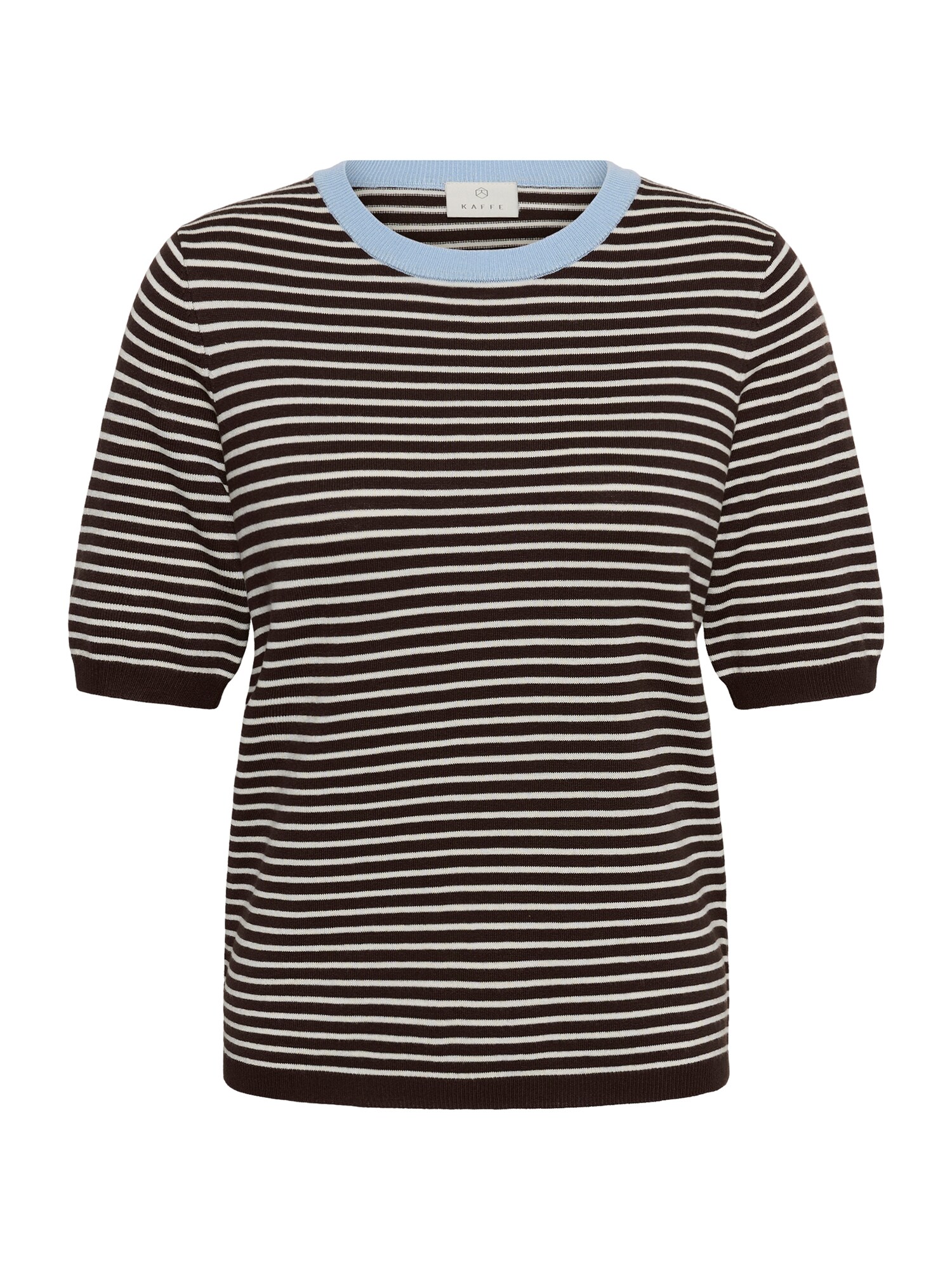Kaffe Jersey 'KALizza' azul claro / chocolate / blanco