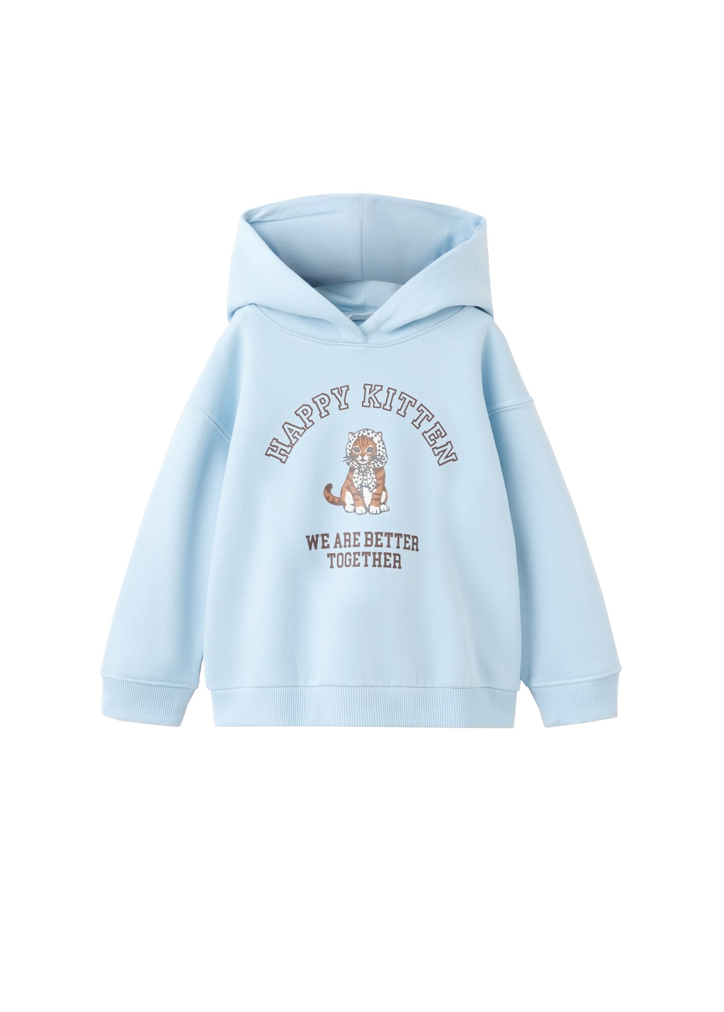 MANGO KIDS Bluză de molton KITTEN albastru deschis / maro / alb