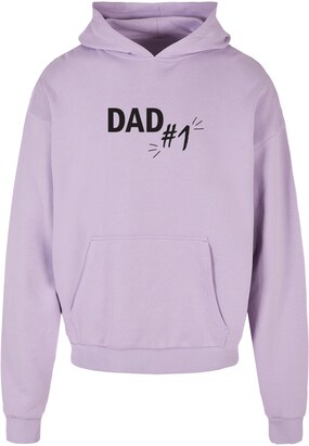 Merchcode Sweatshirt ‘Fathers Day – Dad Number 1’ Lila / Lavendel / Zwart