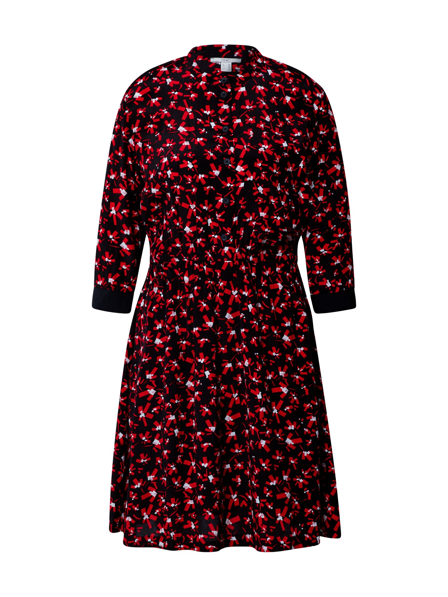 EDC BY ESPRIT Palaidinės tipo suknelė  juoda / raudona / balta