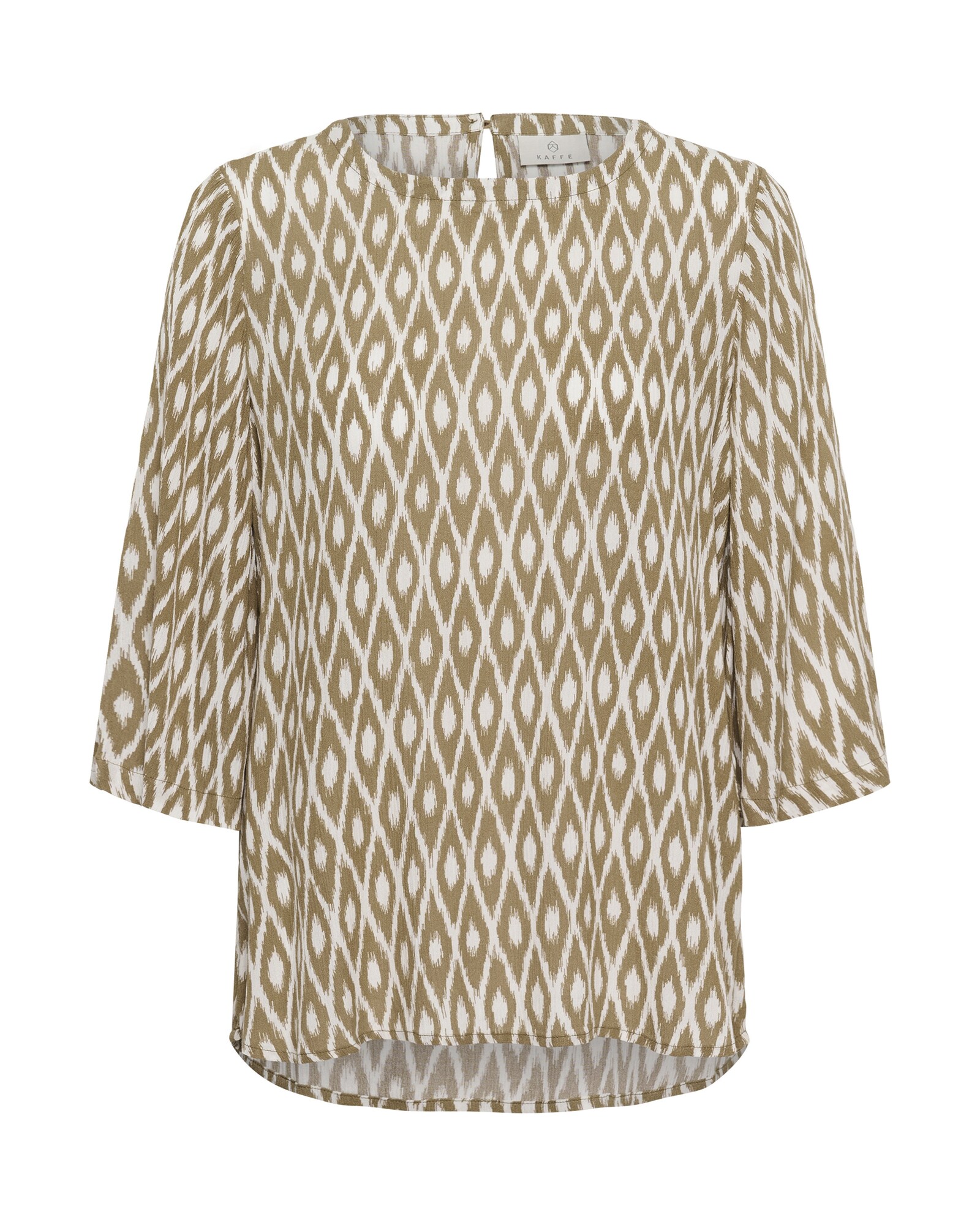 Kaffe Blusa 'KAEbellen Amber'  beige oscuro / blanco