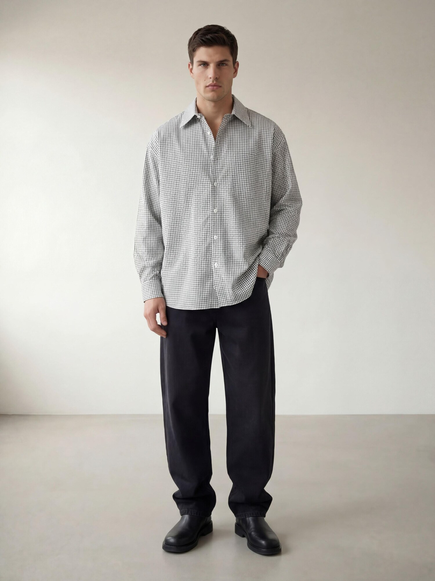 ARMIE Košulja 'The Carl White Check Loose Shirt' bijela