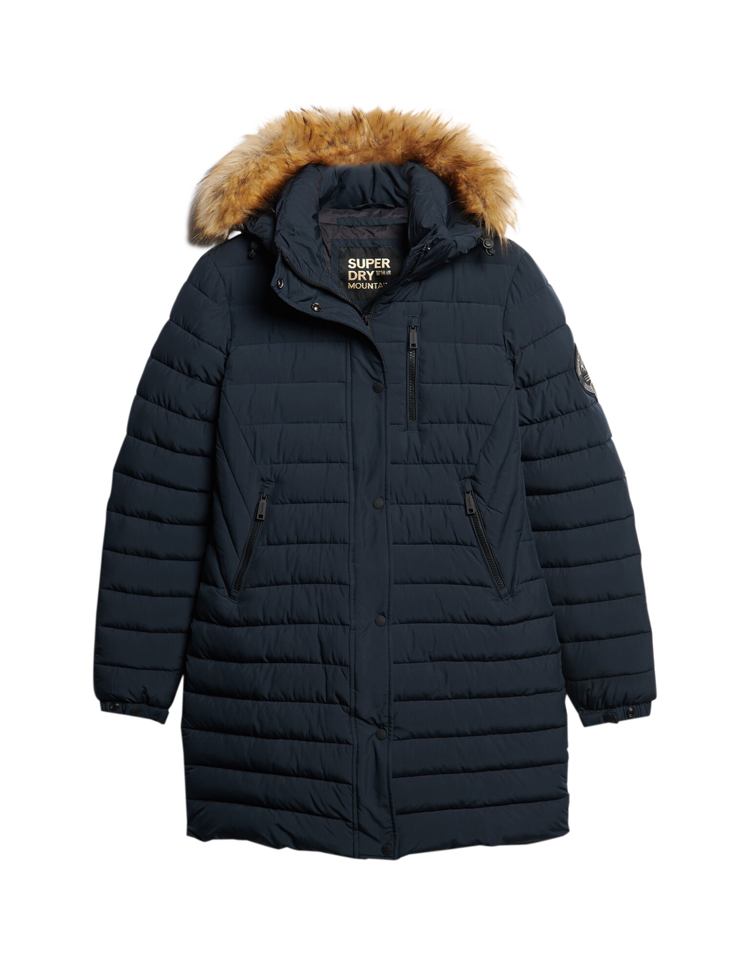 Superdry Zimný kabát 'Fuji'  námornícka modrá / svetlohnedá