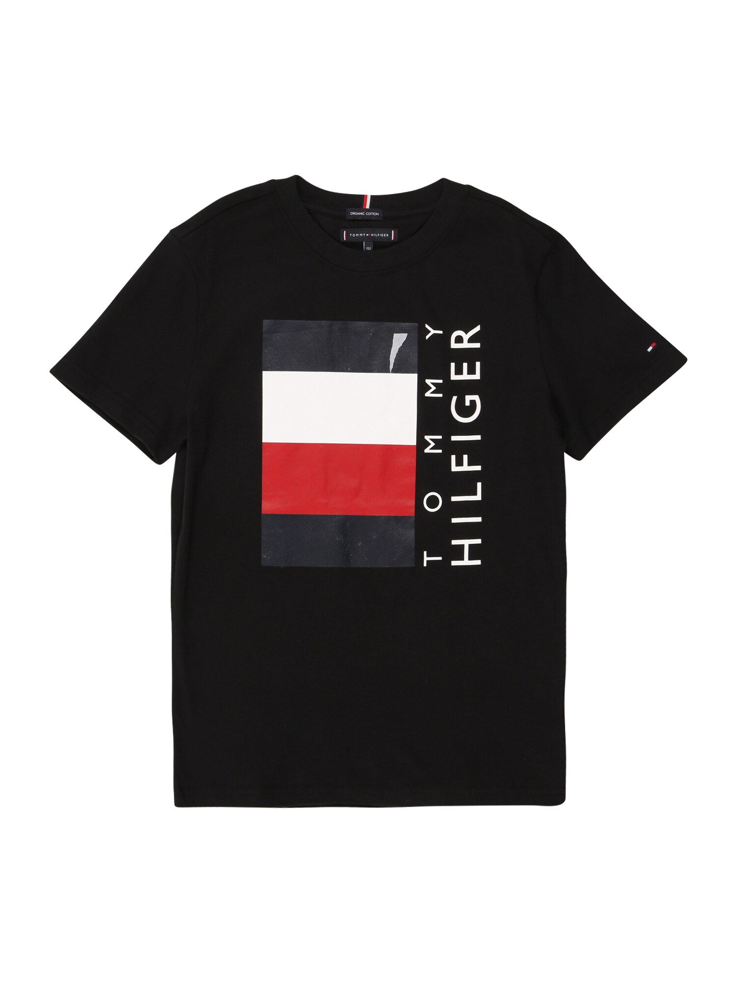 TOMMY HILFIGER Marškinėliai  juoda / tamsiai mėlyna / balta / raudona