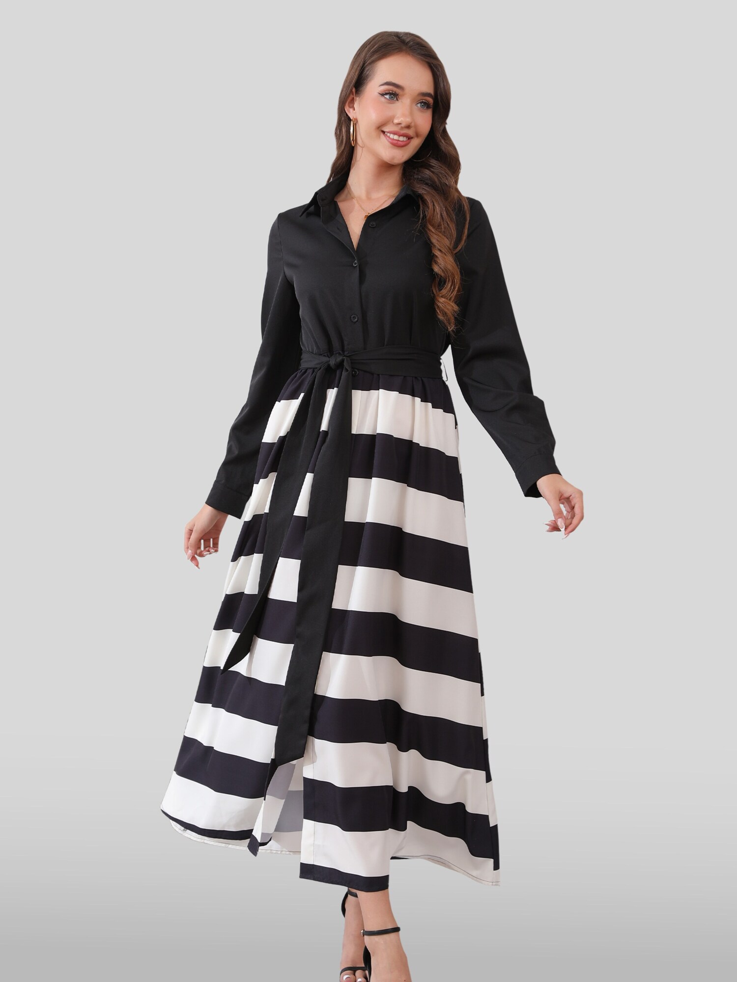 LapaPlus Vestido camisero 'Women Dress'  negro