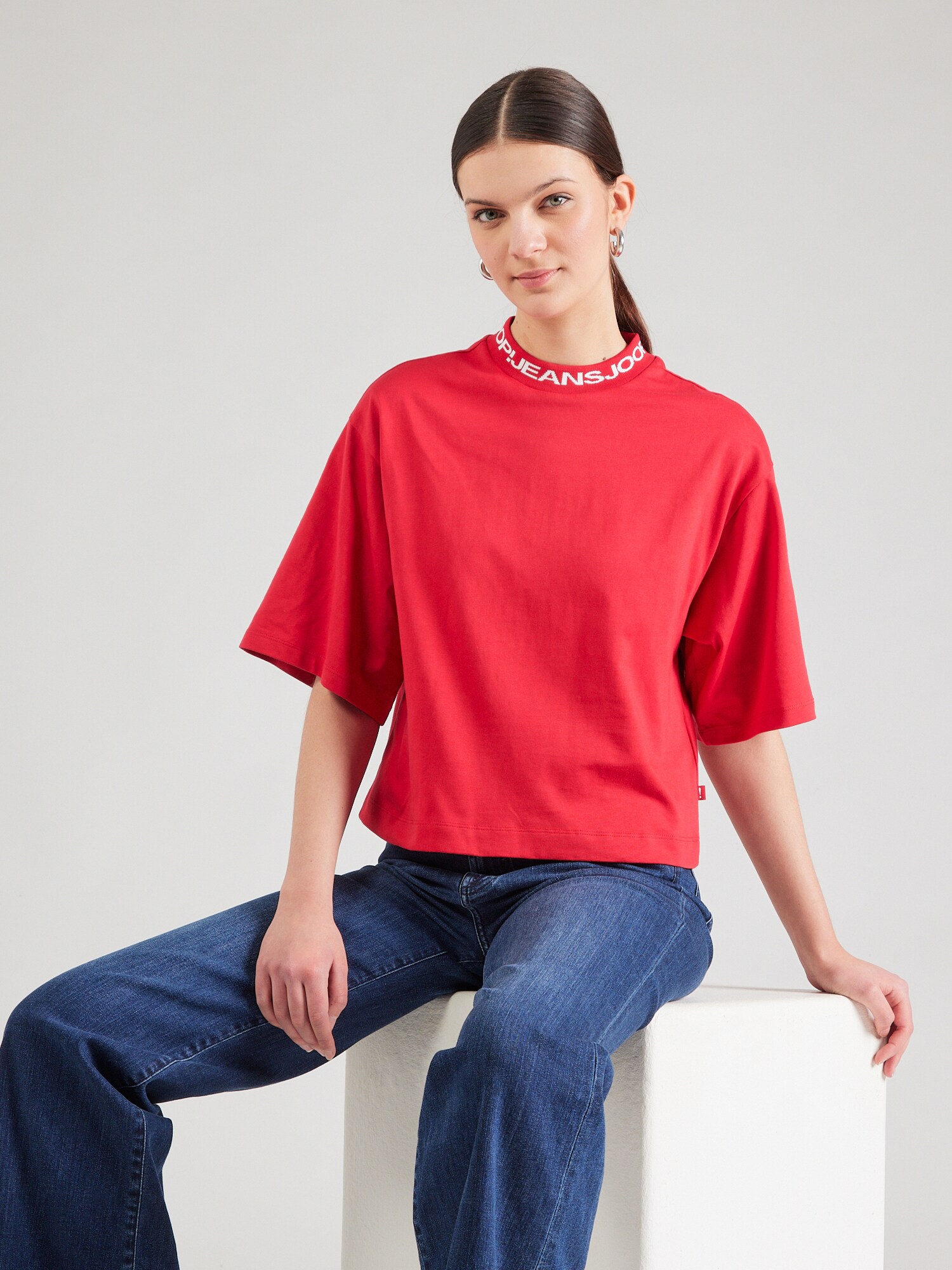 JOOP! Jeans Póló 'Tafi'  piros / fehér termék 2. képe