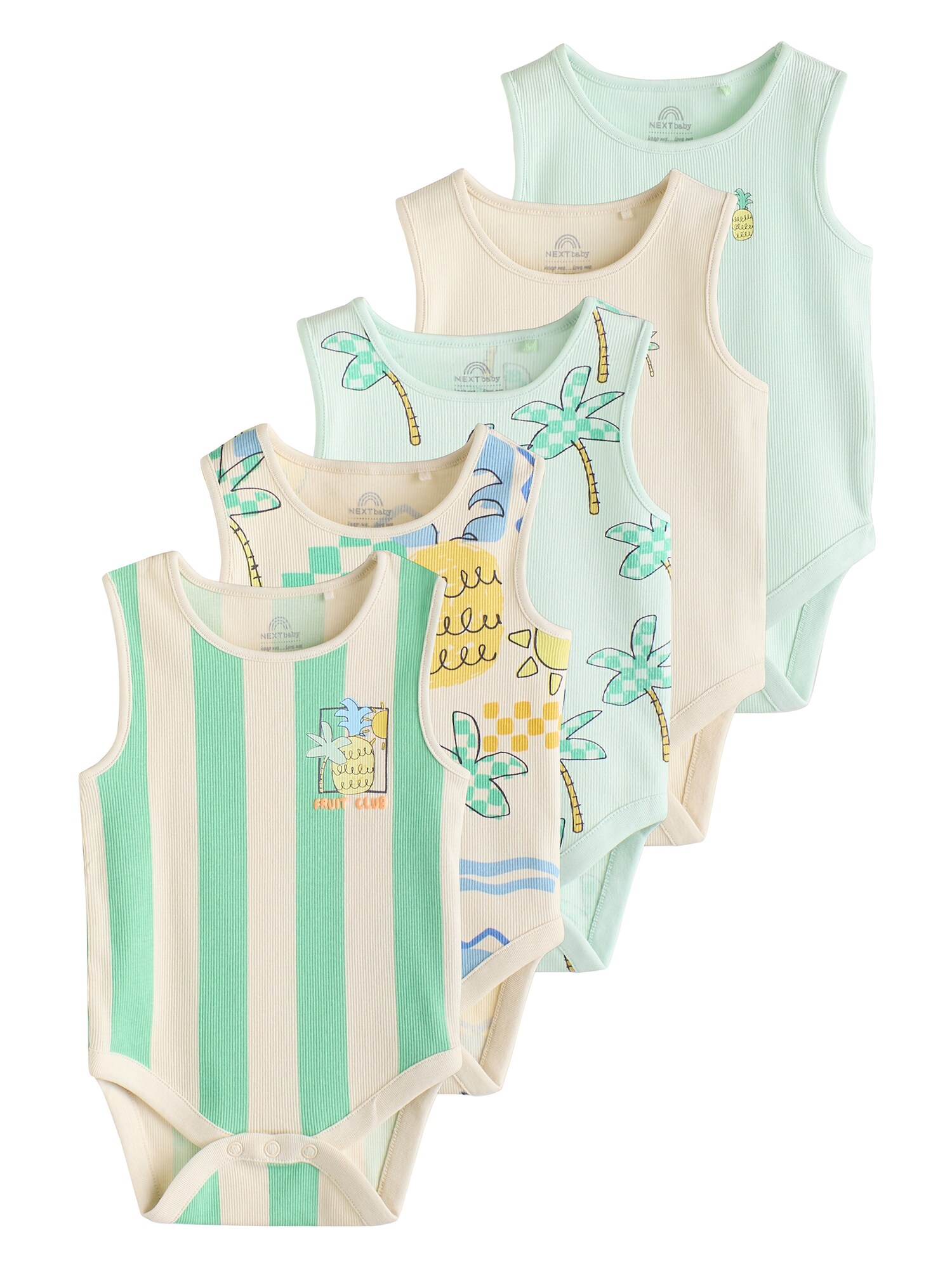 Next Salopetă/Body  albastru / albastru deschis / galben / verde mentă