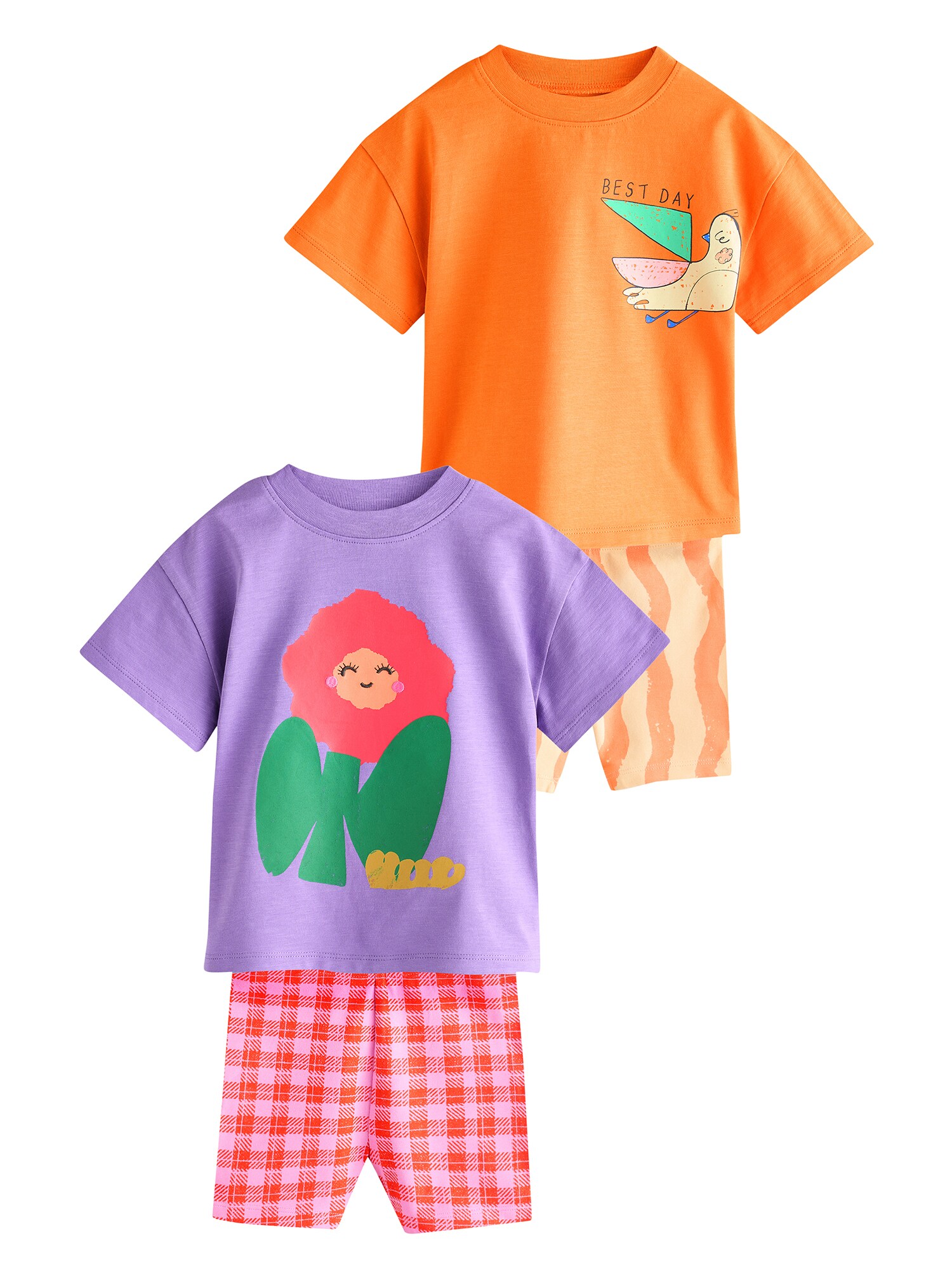 Next Tricou  verde / lila / portocaliu / roz