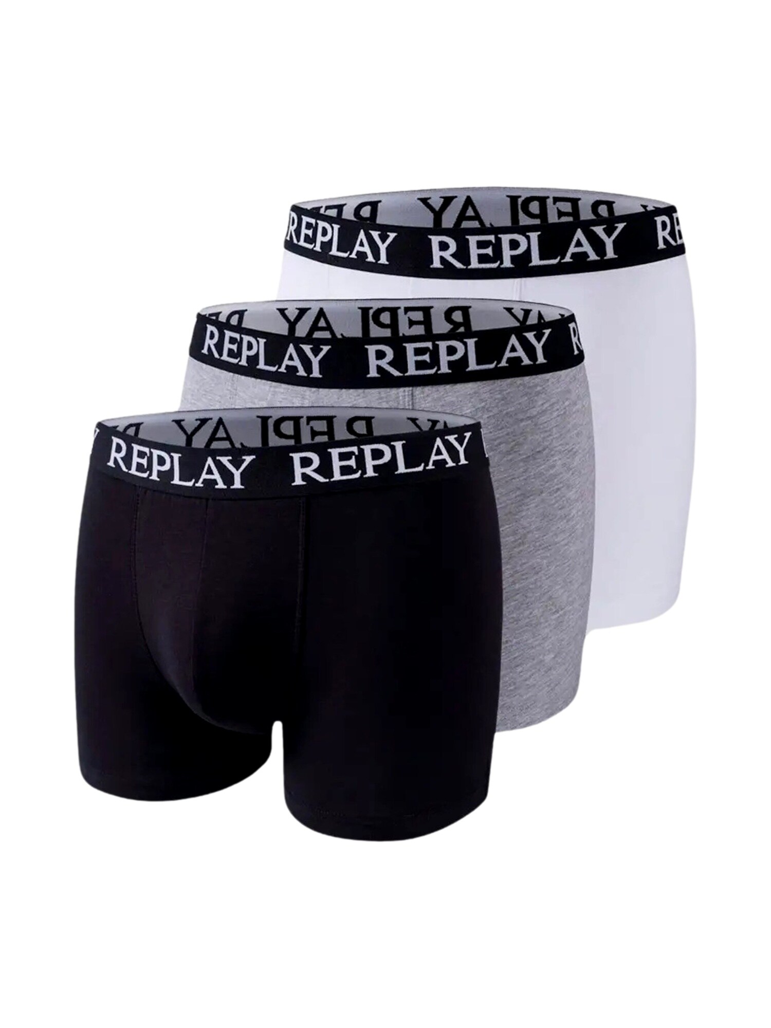 REPLAY Calzoncillo boxer gris claro / gris moteado / negro / blanco – imagen 1