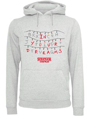 F4NT4STIC Sweatshirt ‘Stranger Things In Your Dreams Netflix TV Series’ Saffier / Rookgrijs / Grijs gemêleerd / Rood