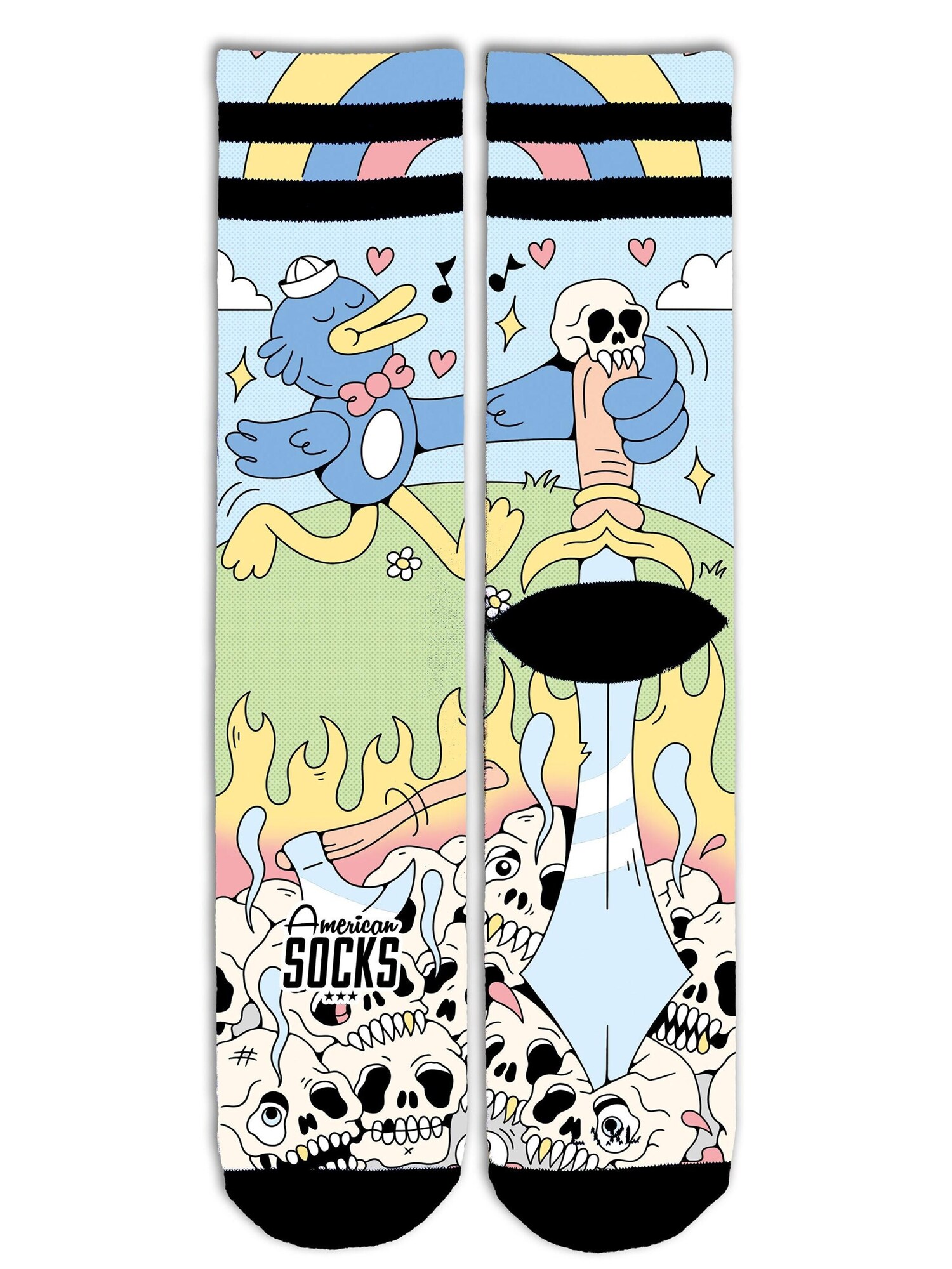 American Socks Calcetines 'Cute Chaos'  azul claro