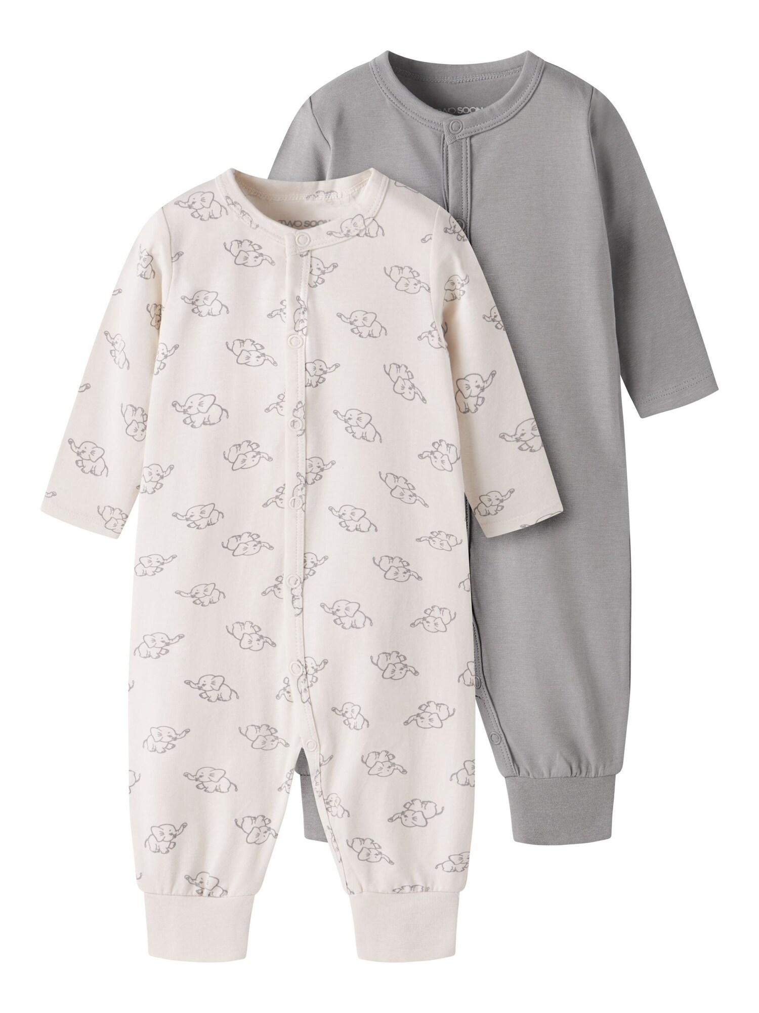 TWO SOON Pijamale  crem / gri