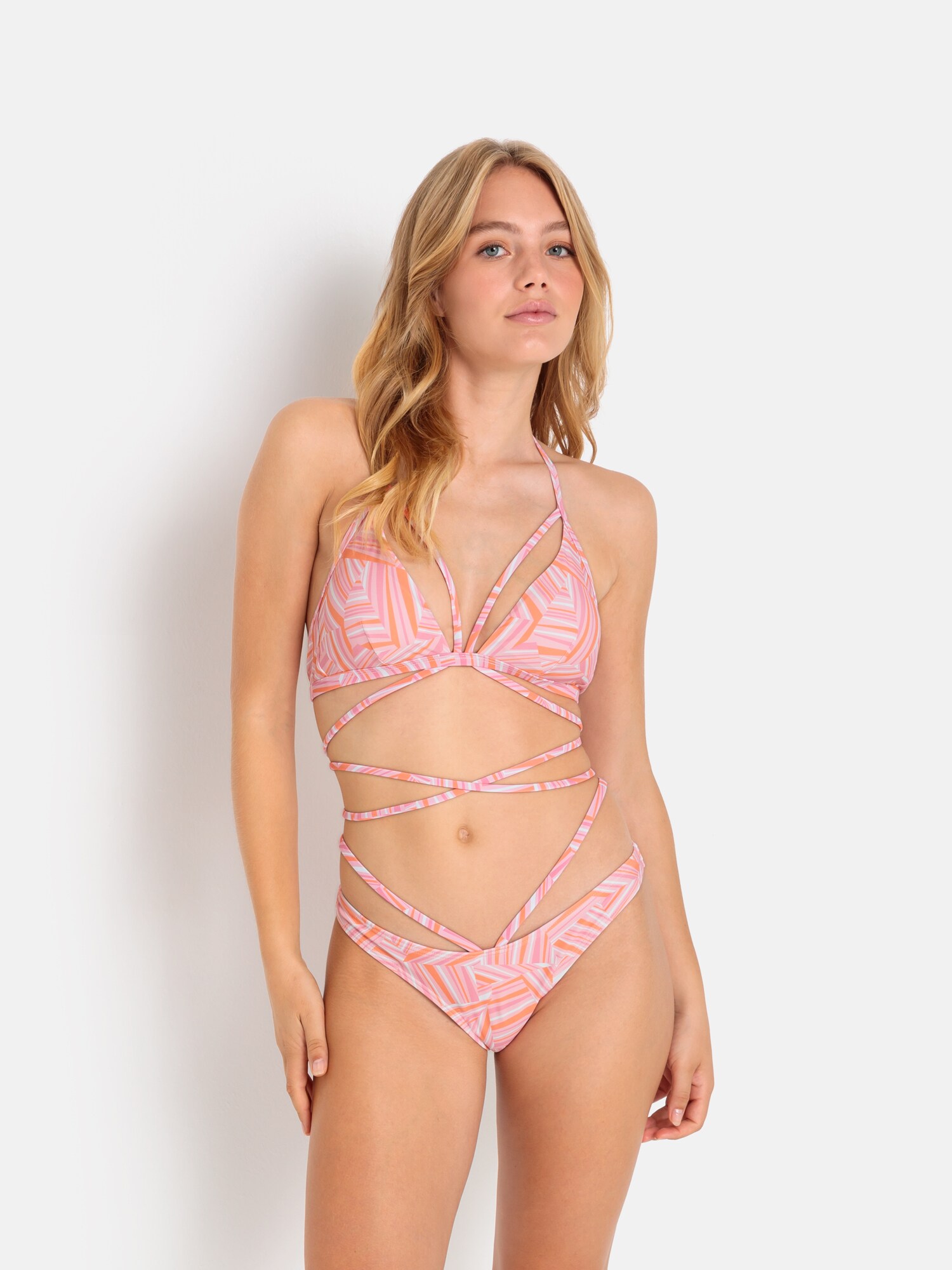 LSCN by LASCANA Bikini felső 'Lisa'  narancs / rózsaszín / fehér termék 2. képe