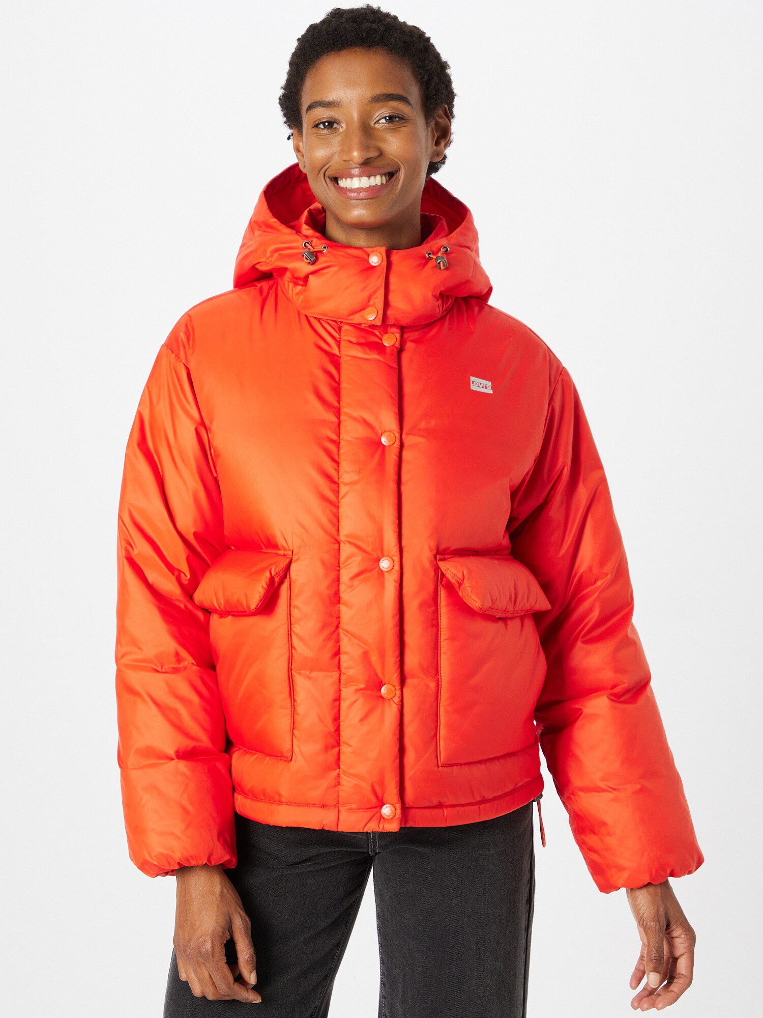 LEVI'S ® Téli dzseki 'Luna Core Puffer Short'  neonnarancs / fehér termék 2. képe