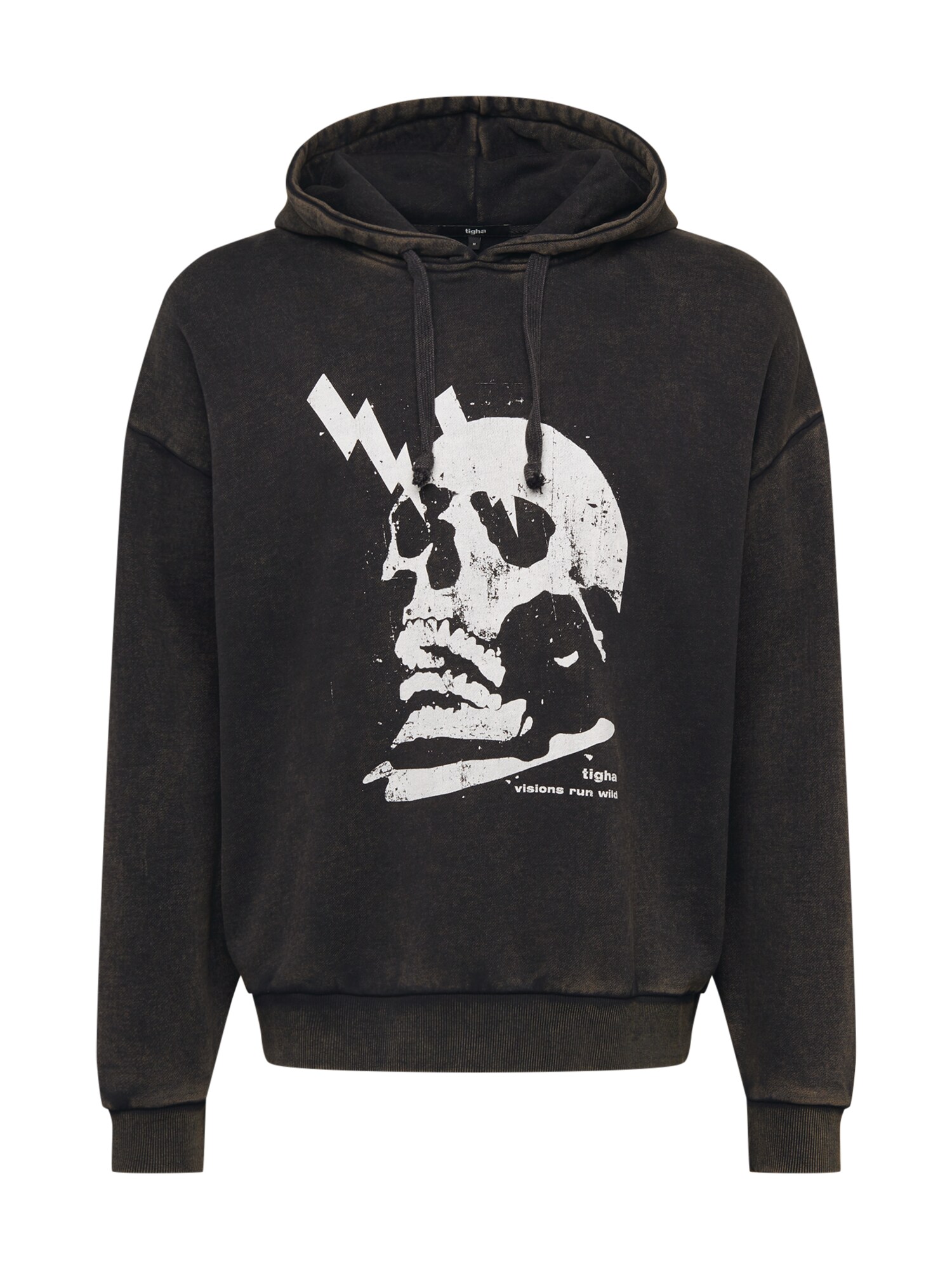 tigha Megztinis be užsegimo 'Electrified Skull'  juoda / balta