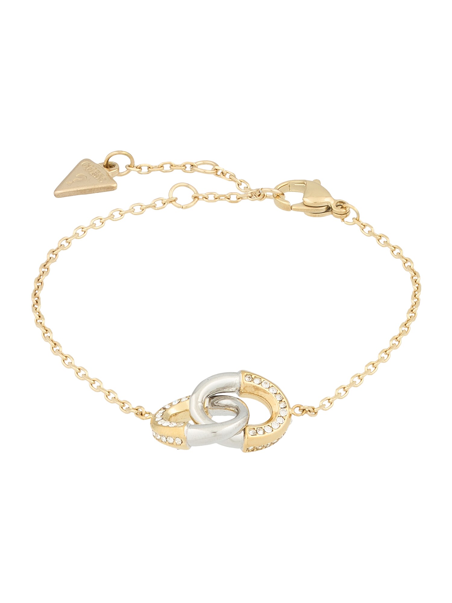 GUESS Karkötő 'DOUBLE LINK PAVE'  arany / ezüst / átlátszó akciós termékkép 1