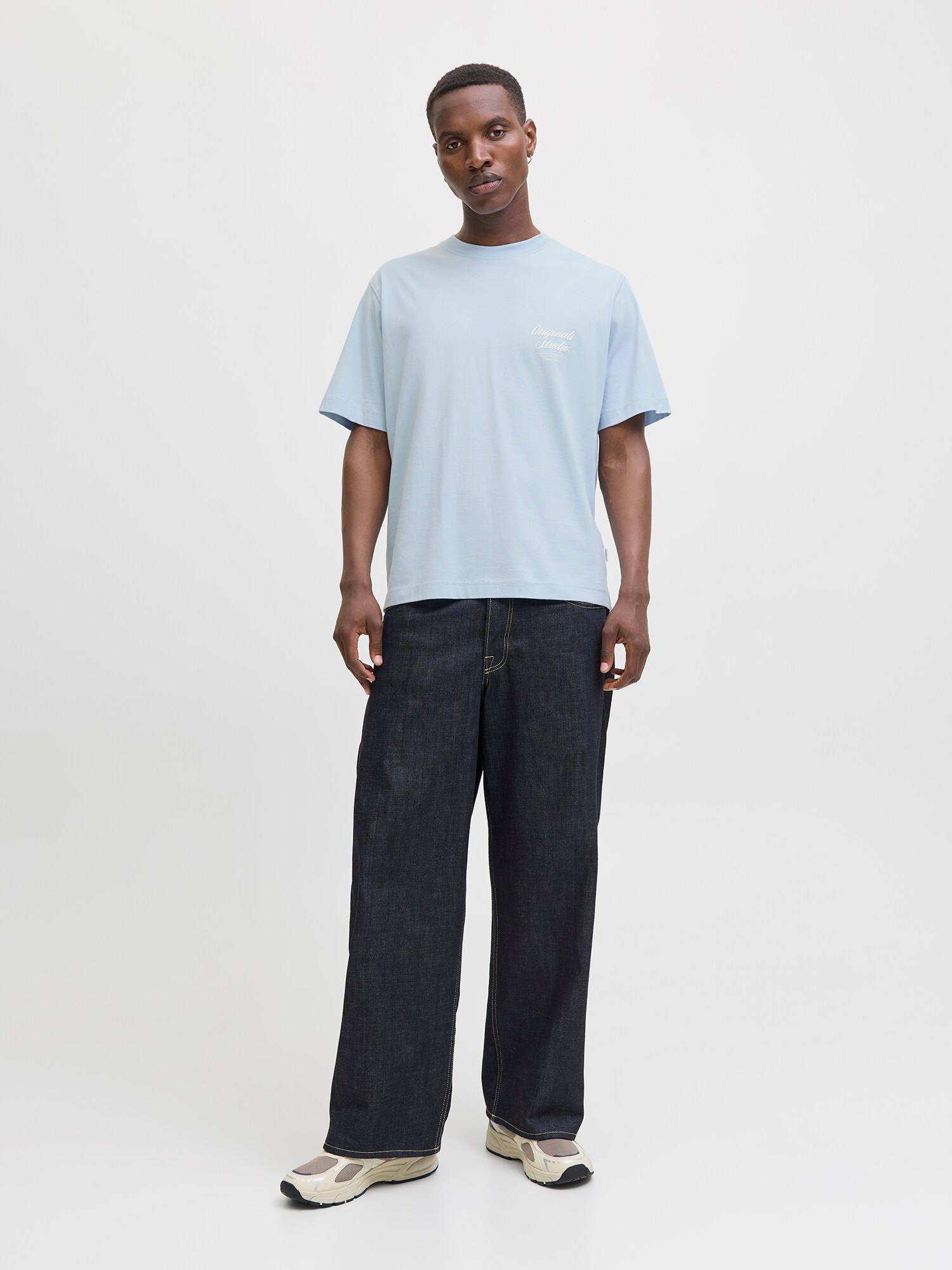 JACK & JONES Tričko 'JORNORREBRO' svetlomodrá / biela (obrázok 4)