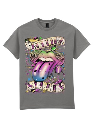 THE ROLLING STONES Camiseta 'Tattoo You Rainbow'  gris