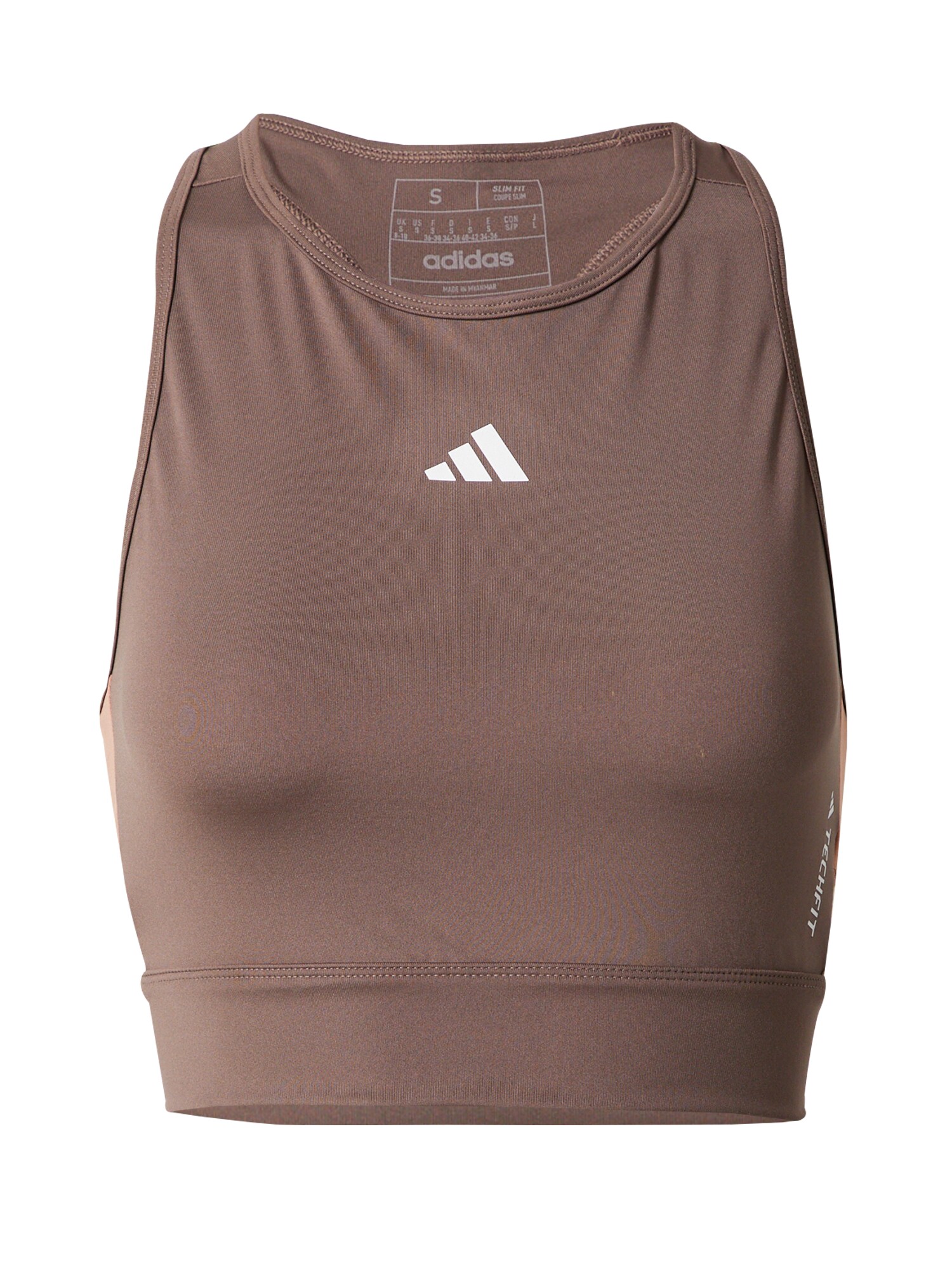ADIDAS PERFORMANCE Sport top 'Techfit Colorblock '  barna / fehér akciós termékkép 1