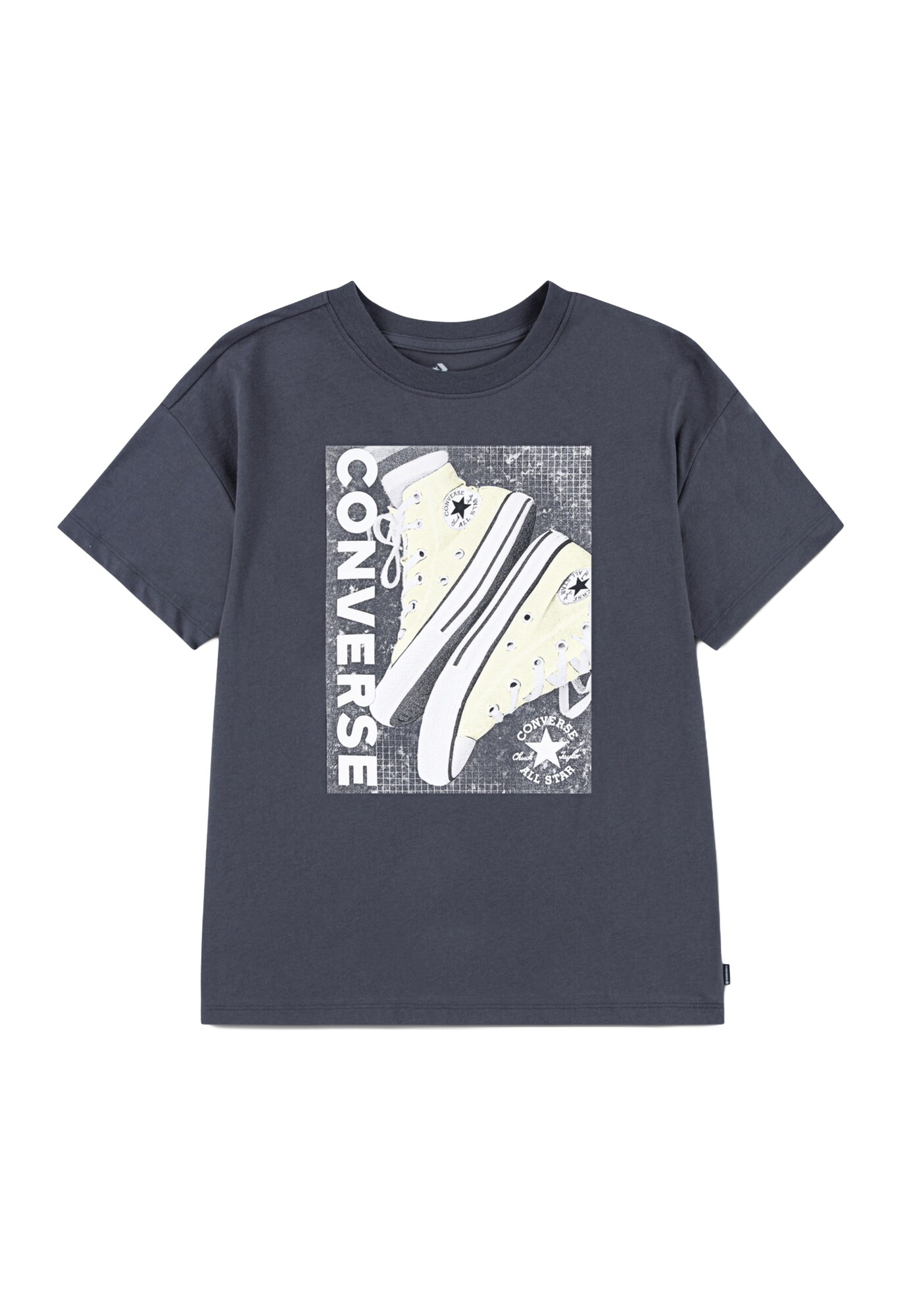CONVERSE Tricou galben deschis / gri metalic / alb