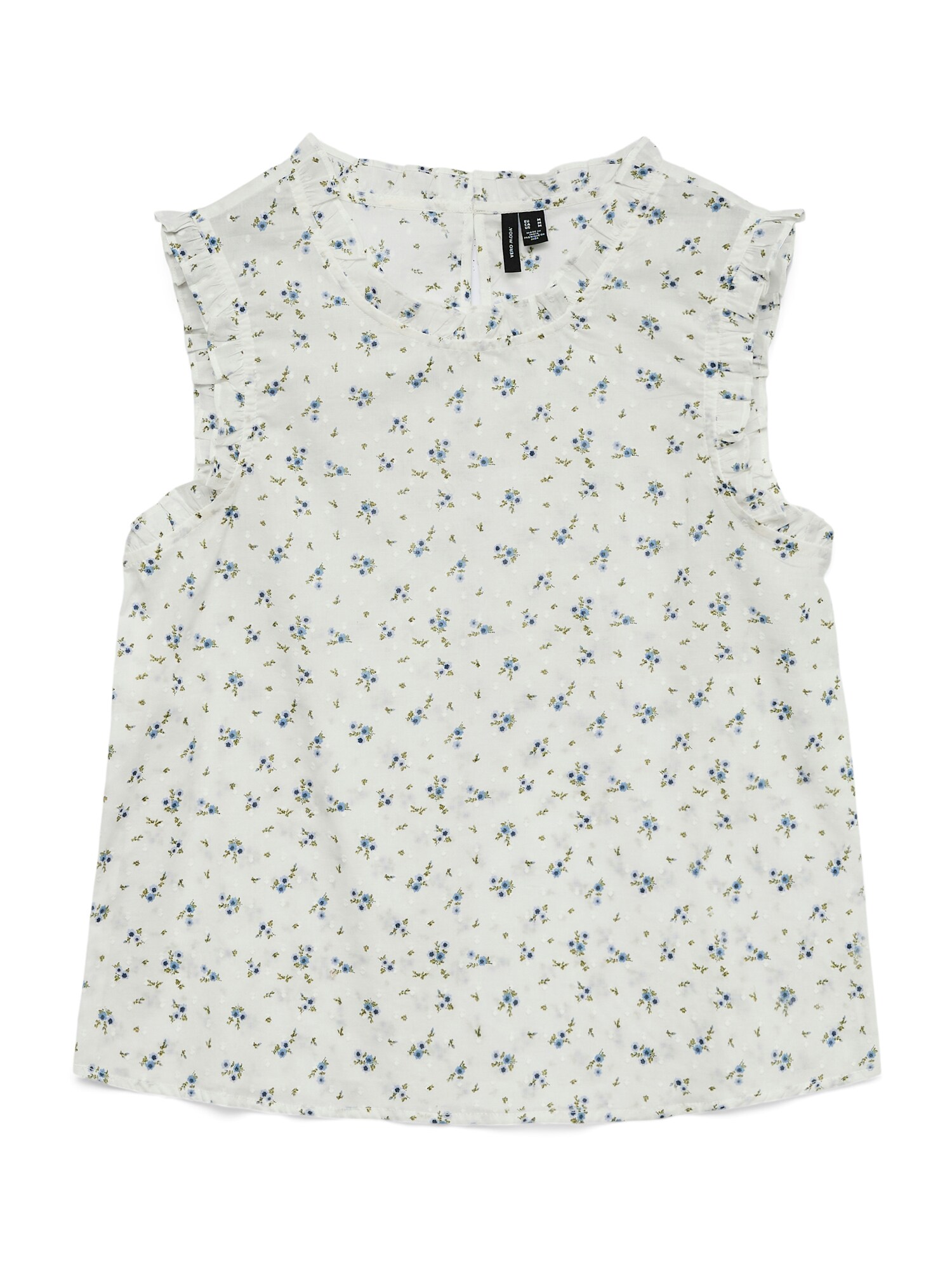 VERO MODA Bluză 'VMTRINE'  albastru / albastru deschis / oliv / alb